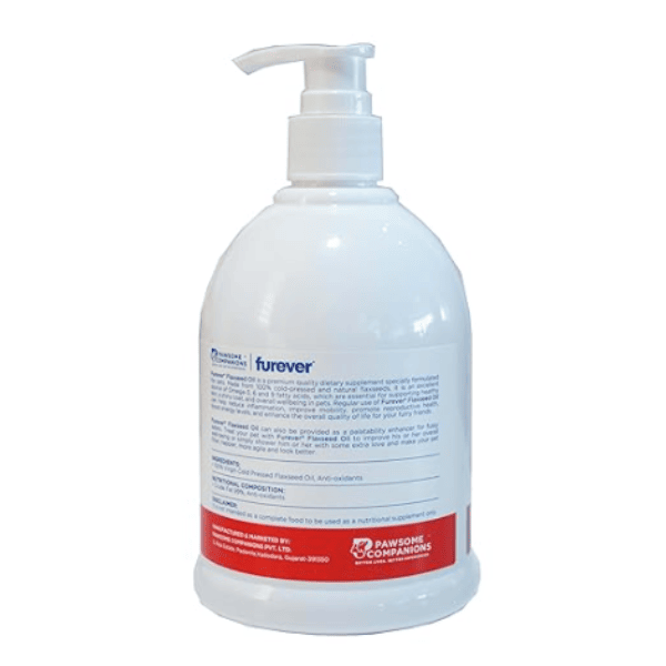 PAWSOME COMPANIONS Furever Flaxseed Oil 500 ML – (Best Before Jan’26)