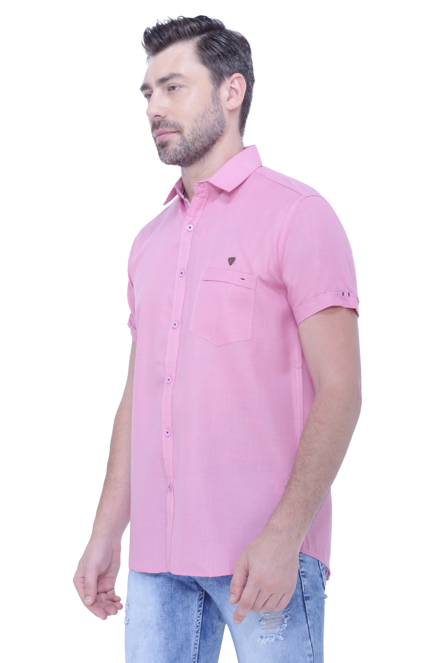 Kuons Avenue | Kuons Avenue Men's Linen Blend Half Sleeves Casual Shirt-KACLHS1232 1