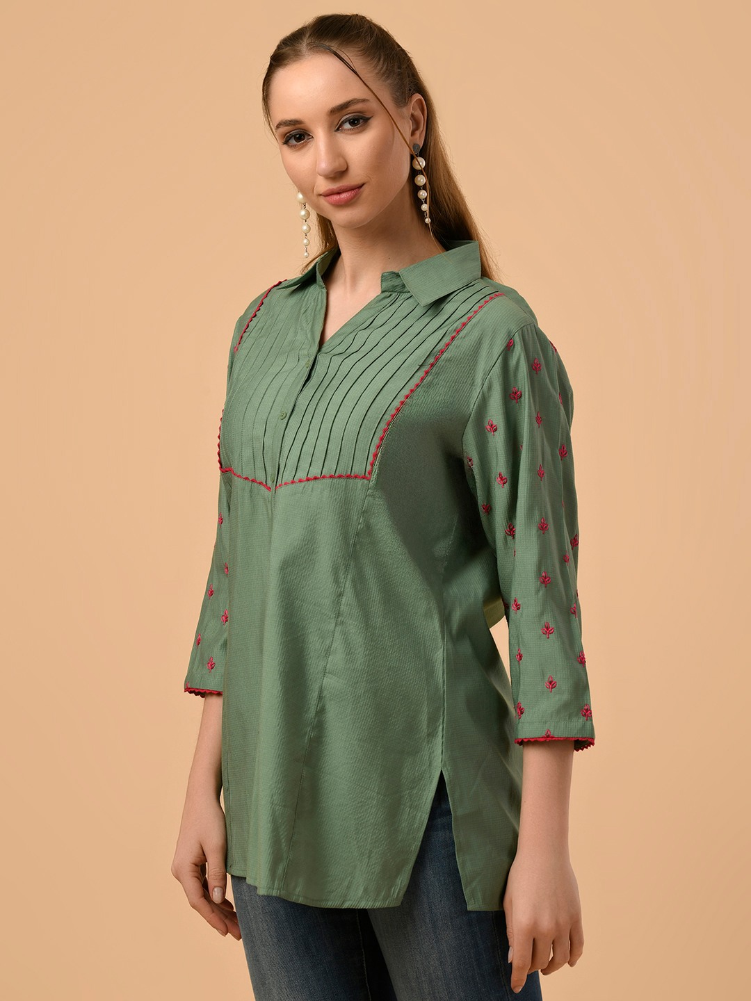 ALBION SMART LADIES GREEN TOP