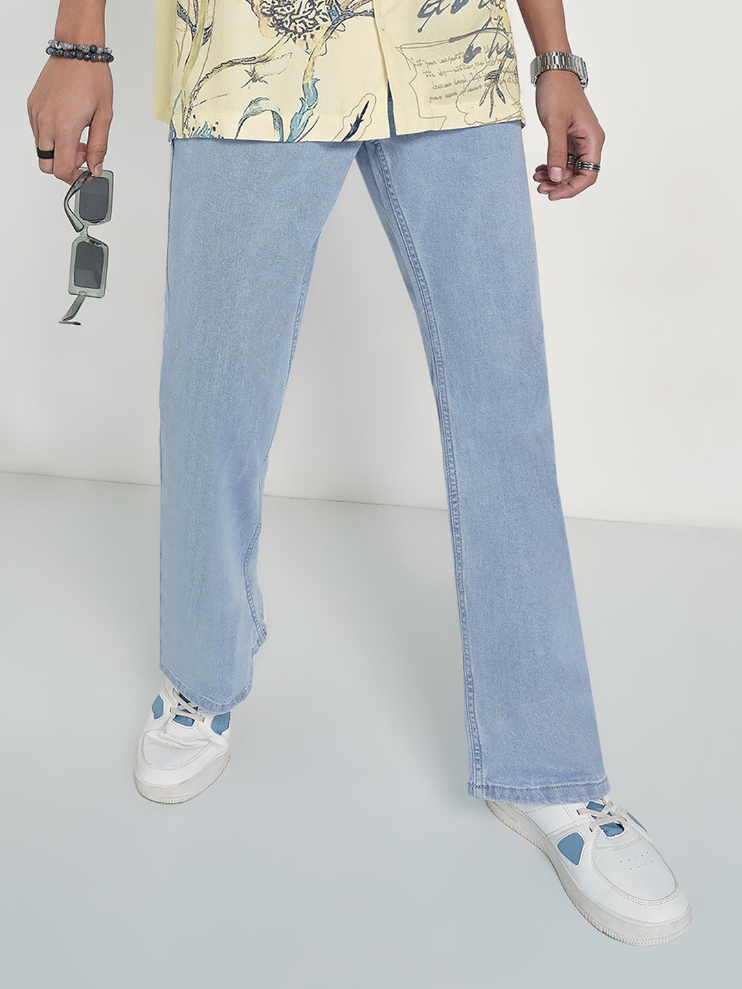 Light Blue Washed Bootcut Jeans