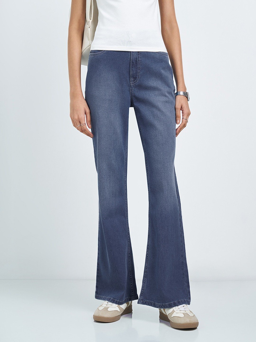 Blue Mid Wash Bootcut Jeans