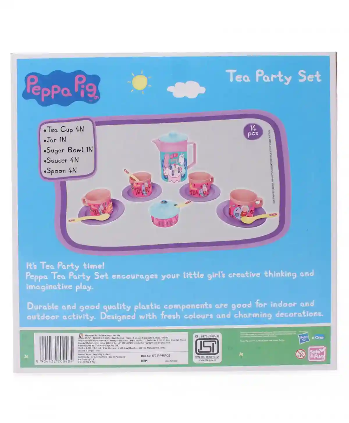 Service à Thé Peppa Pig – Théière, Bouilloire, Sucrier, Tasses/Soucoupes Et Couverts – Jeu De Rôle Dès 3 Ans