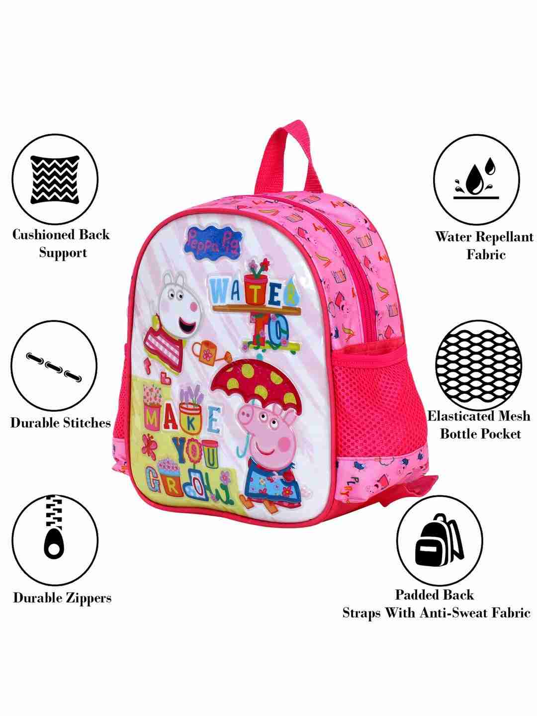 Peppa Pig Make You Grow 10 Backpack Bags for Kids age 3Y+