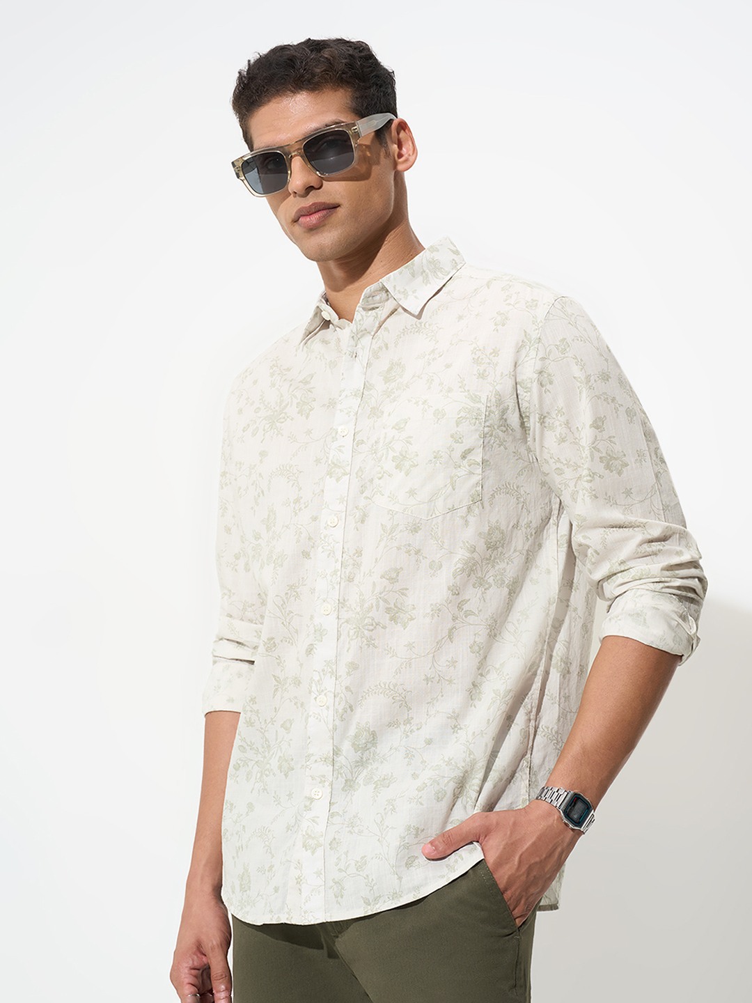 Off-White Floral Print Shirt