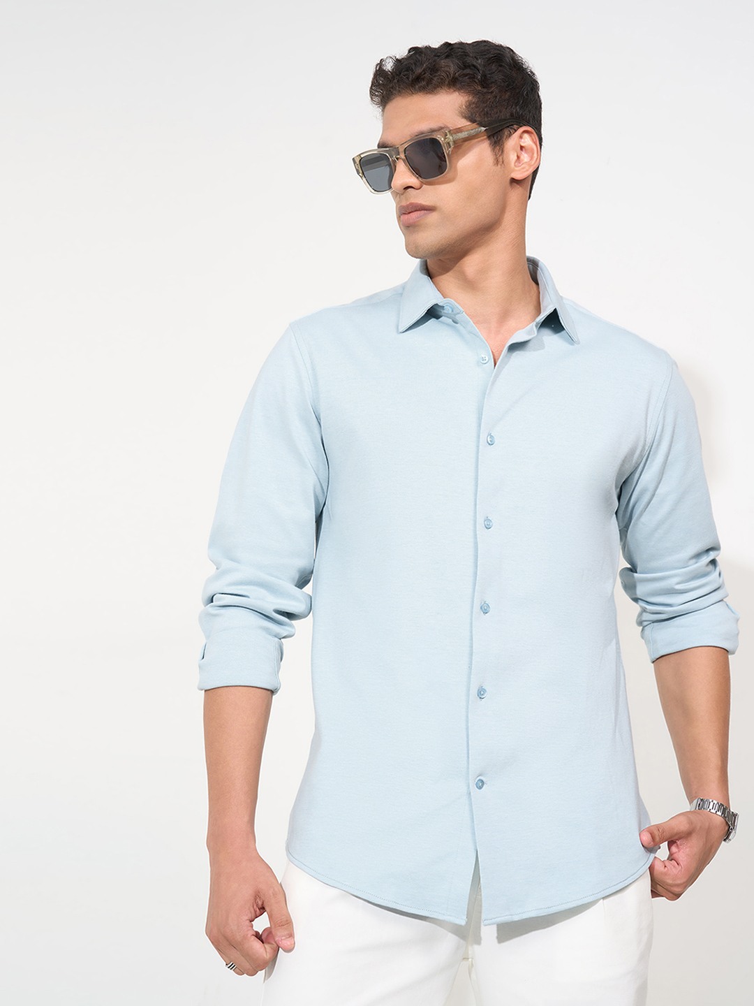Aqua Solid Super-Soft Relaxed Shirt