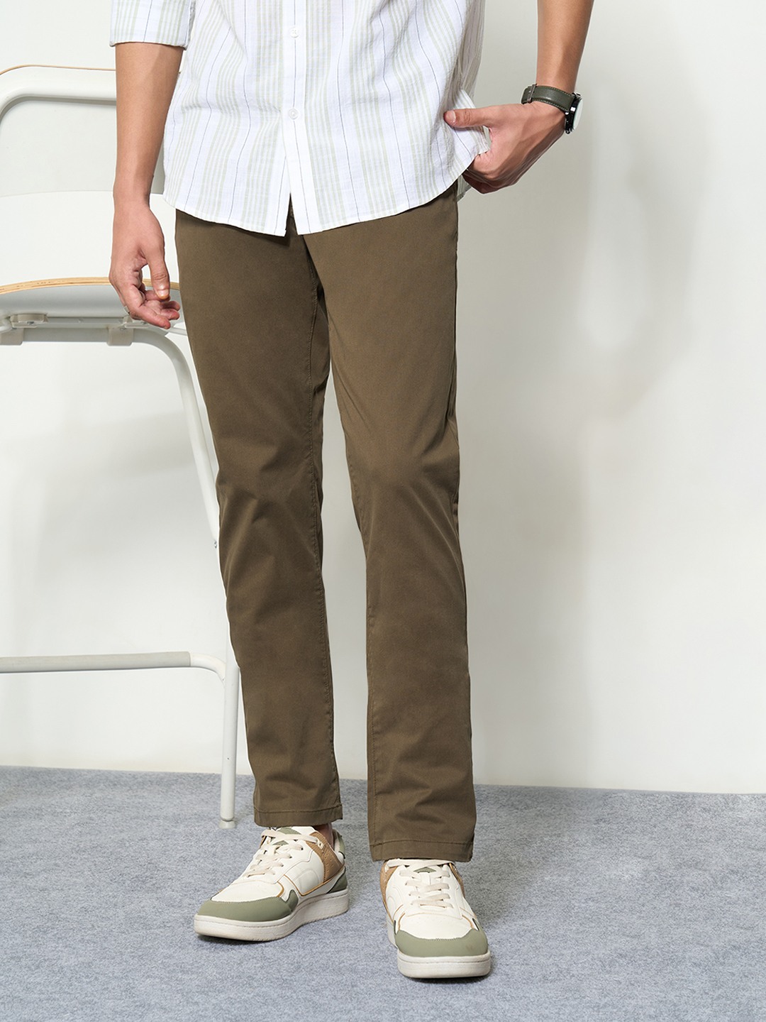 Olive Slim Fit Chino Pants