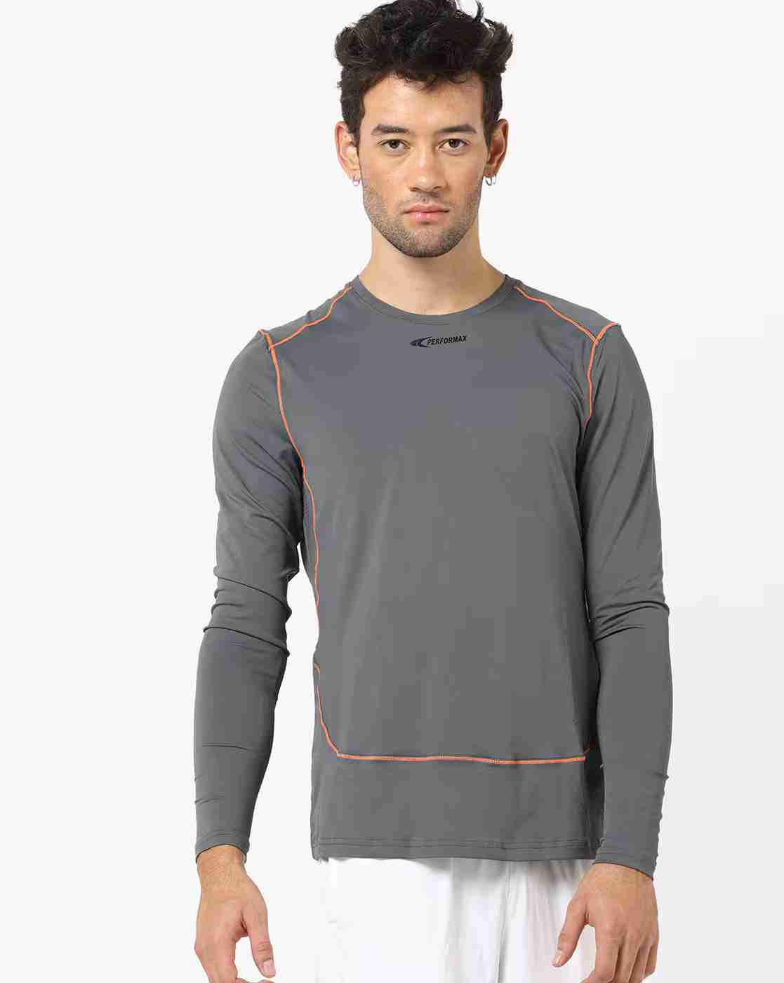 Crew-Neck T-shirt with Contrast Stripe