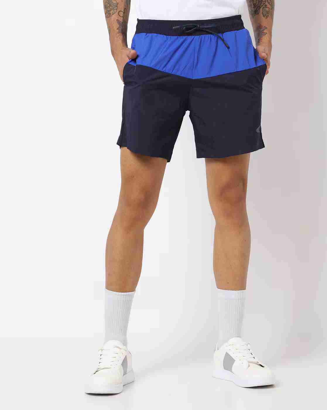 Colourblock Shorts with Insert Pockets