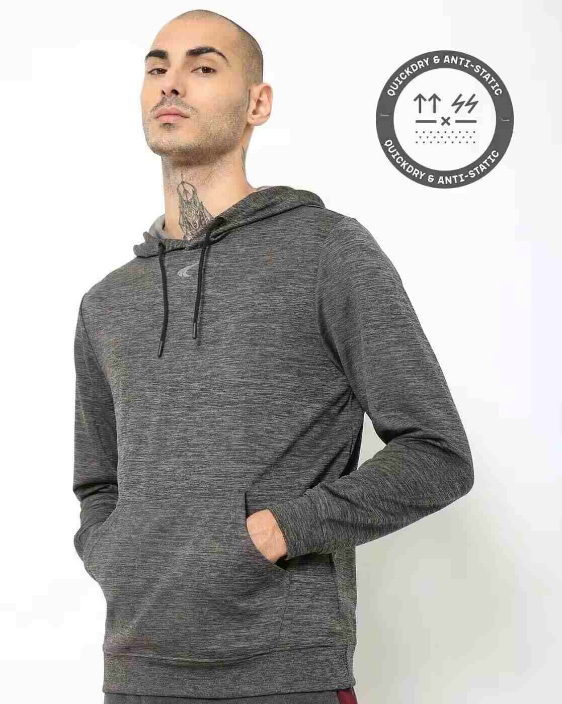 Heathered Hoodie with Kangaroo Pockets