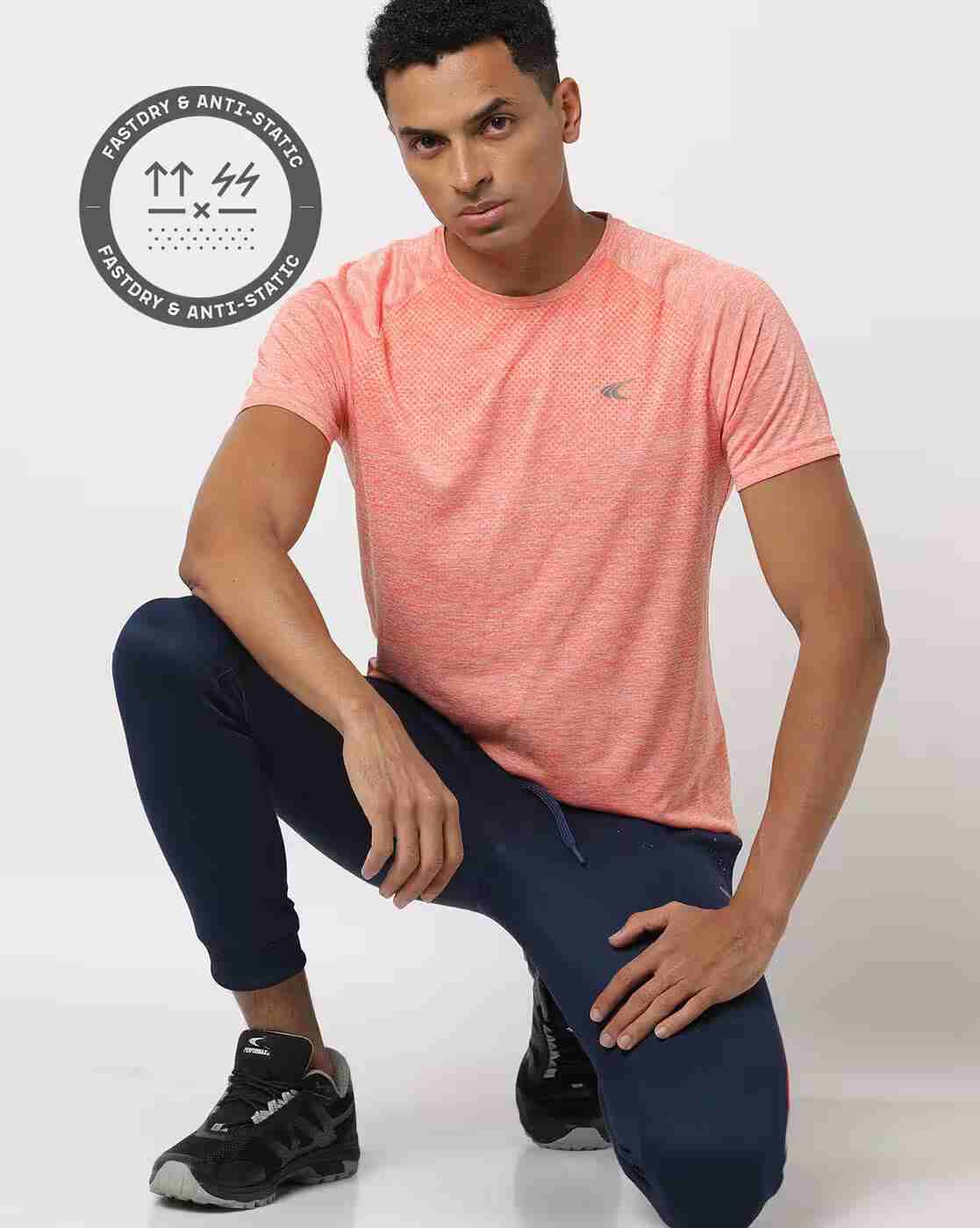 Heathered T-shirt with Raglan Sleeves