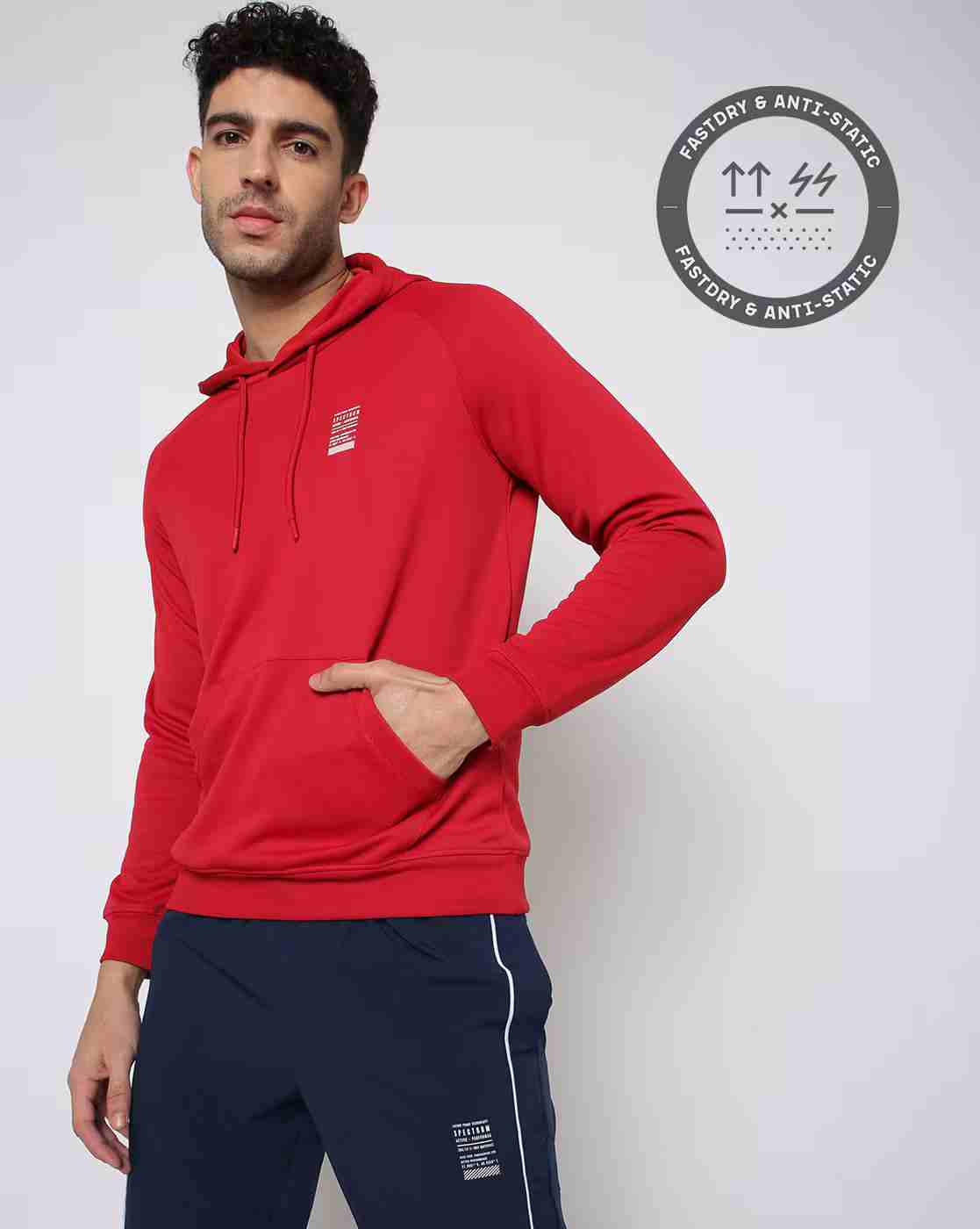 PERFORMAX | Minimal Print Hoodie with Kangaroo Pocket|0