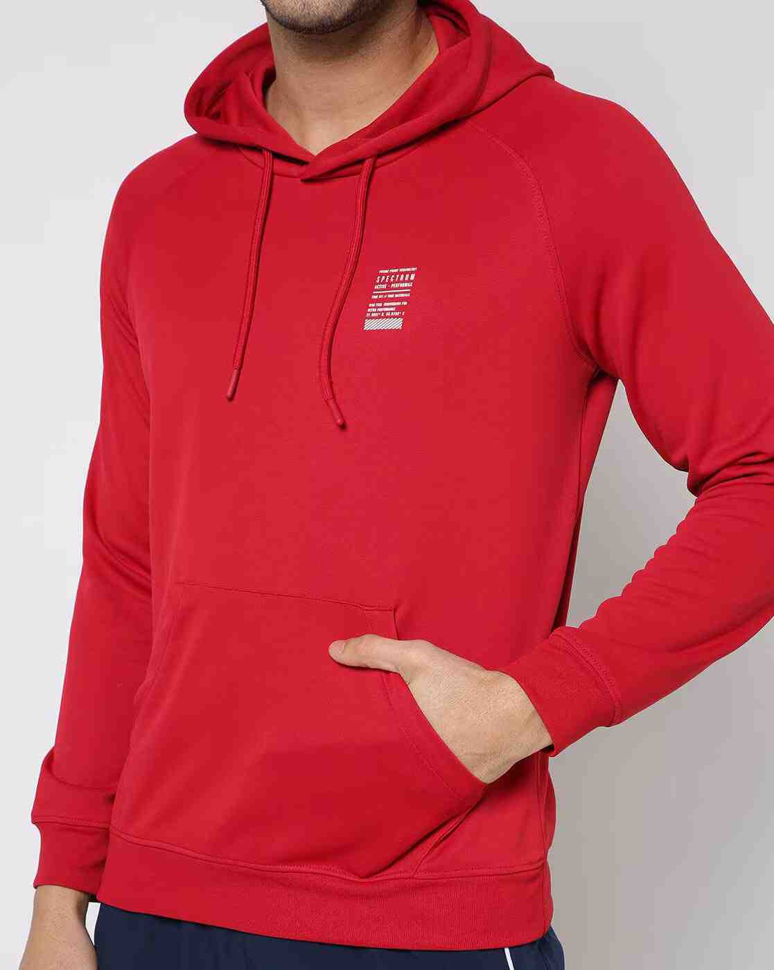 PERFORMAX | Minimal Print Hoodie with Kangaroo Pocket|3