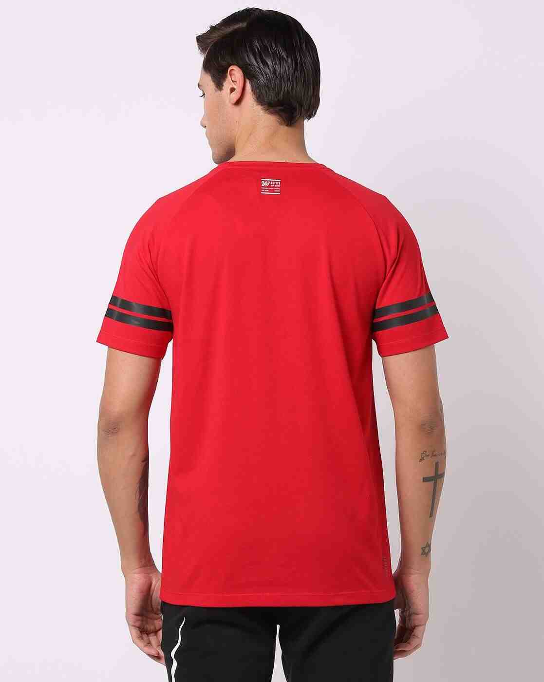 PERFORMAX | Regular Fit Crew-Neck T-Shirt with Striped Sleeves|2