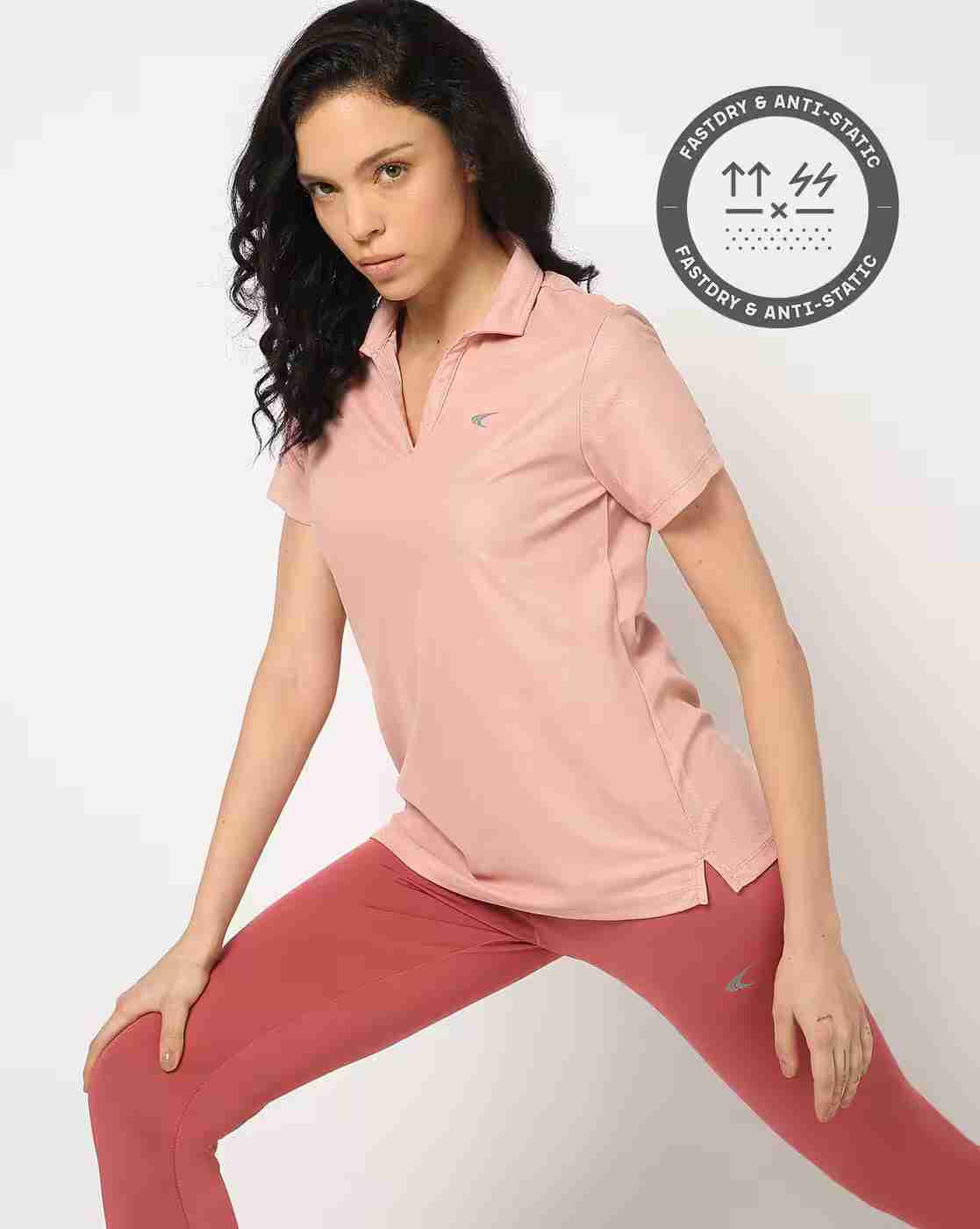 Women Logo Print Relaxed Fit Polo T-Shirt