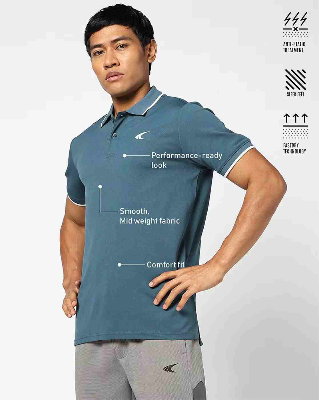 Men Active Lifestyle Regular Fit Polo T-Shirt