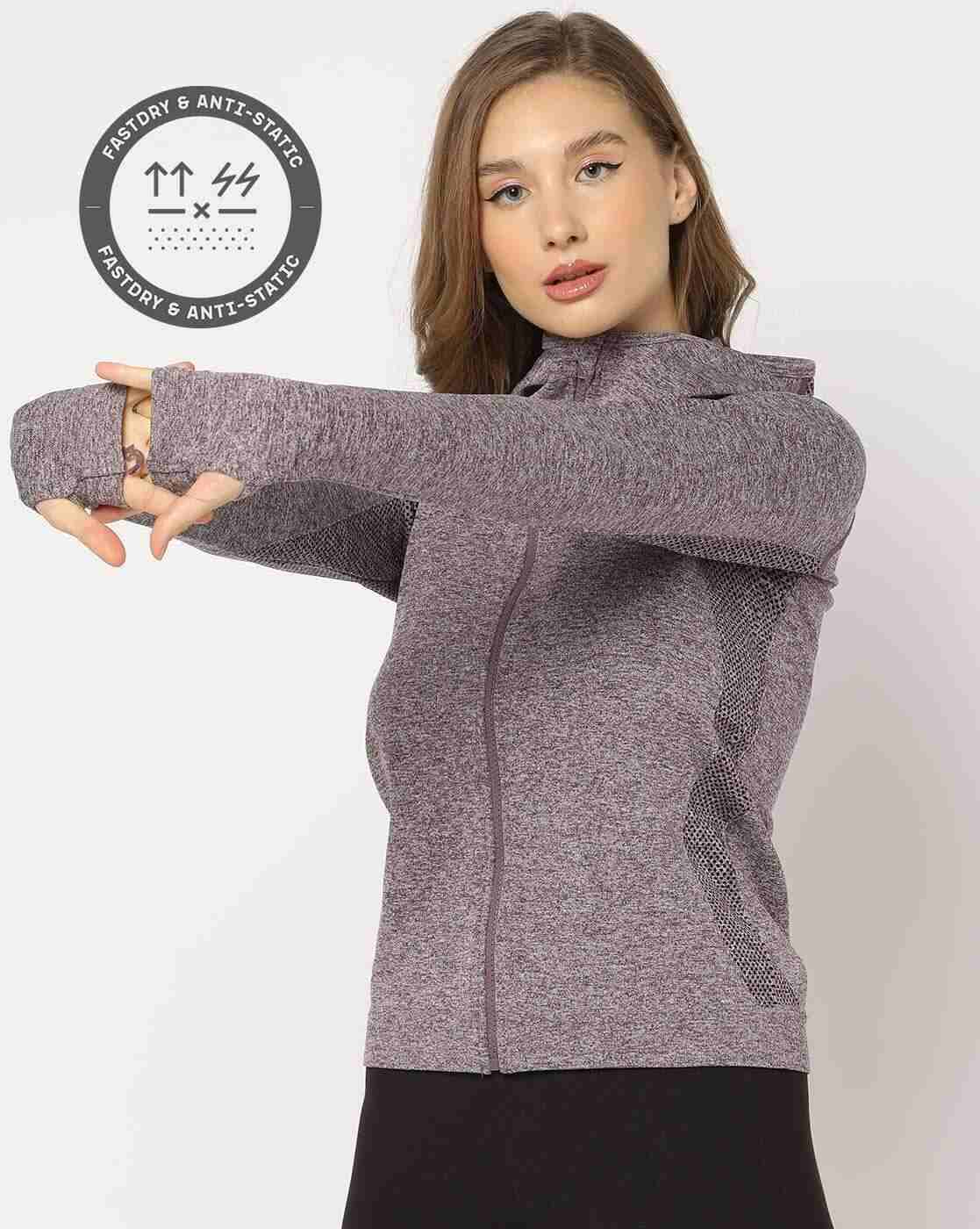 PERFORMAX | Logo Print Regular Fit Thumb Hole Hooded Jacket|0