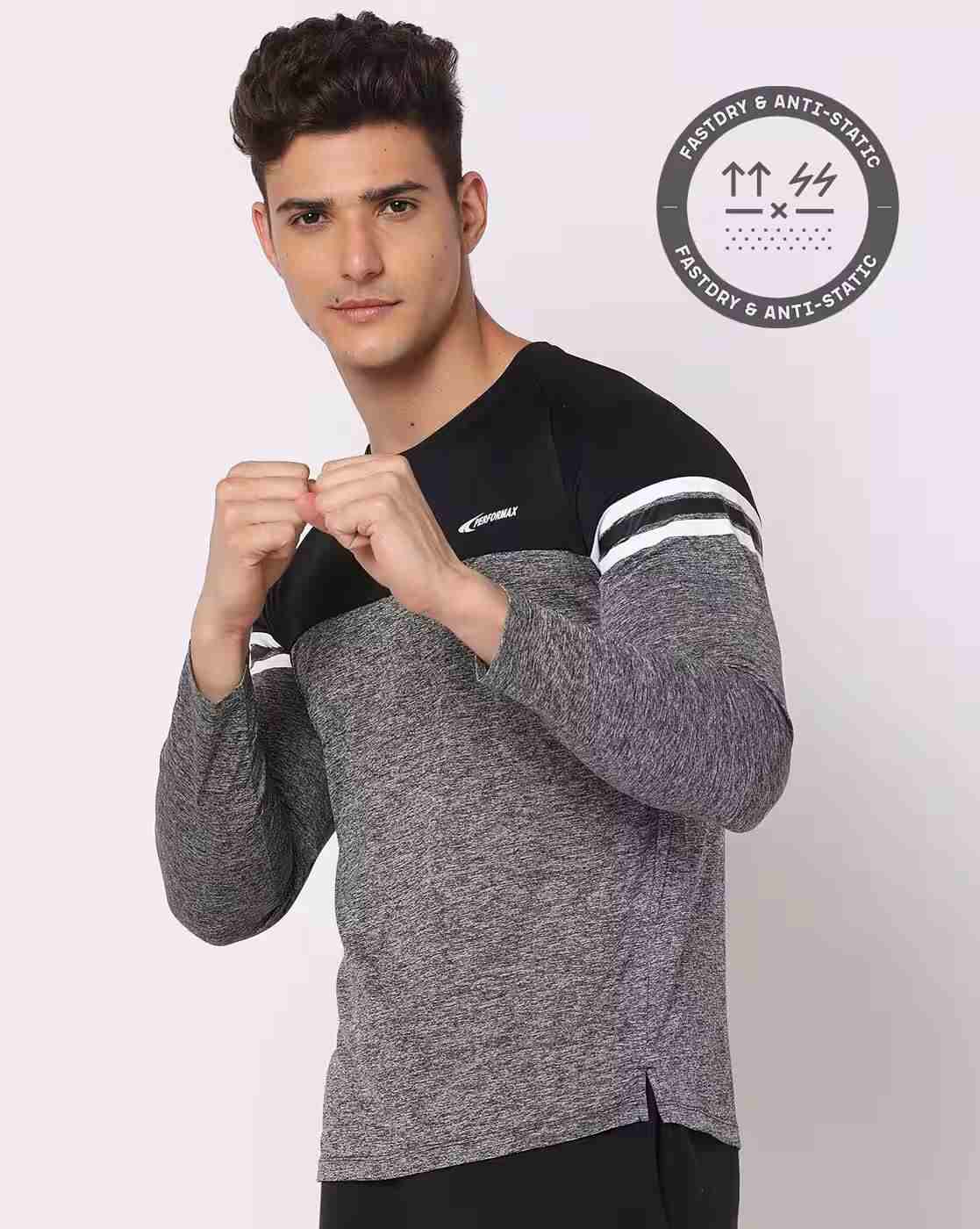 Men Colourblock Regular Fit Crew-Neck T-Shirt
