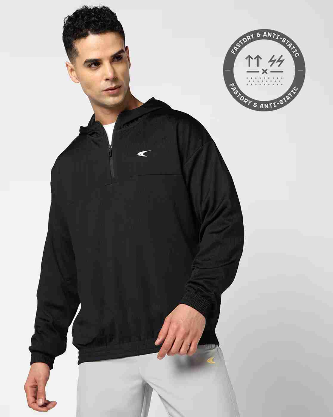 Men Regular Fit Jacquard Hoodie Jacket