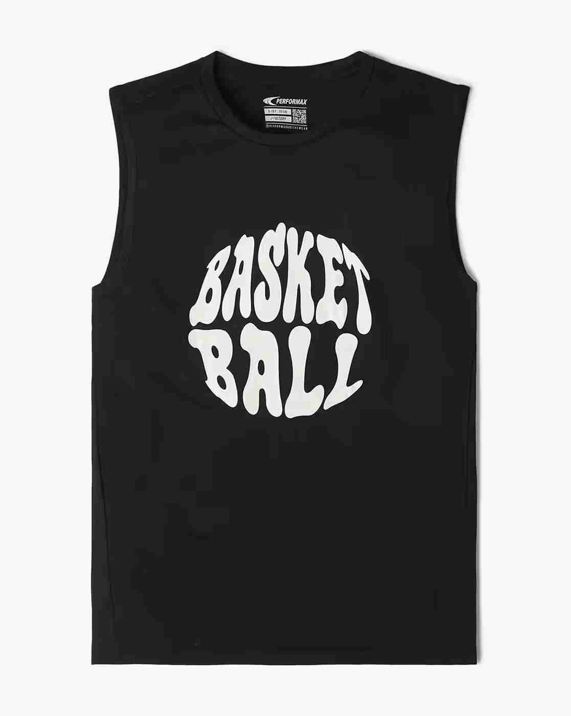 PERFORMAX | Boys Typographic Print Regular Fit Round-Neck Singlet|0