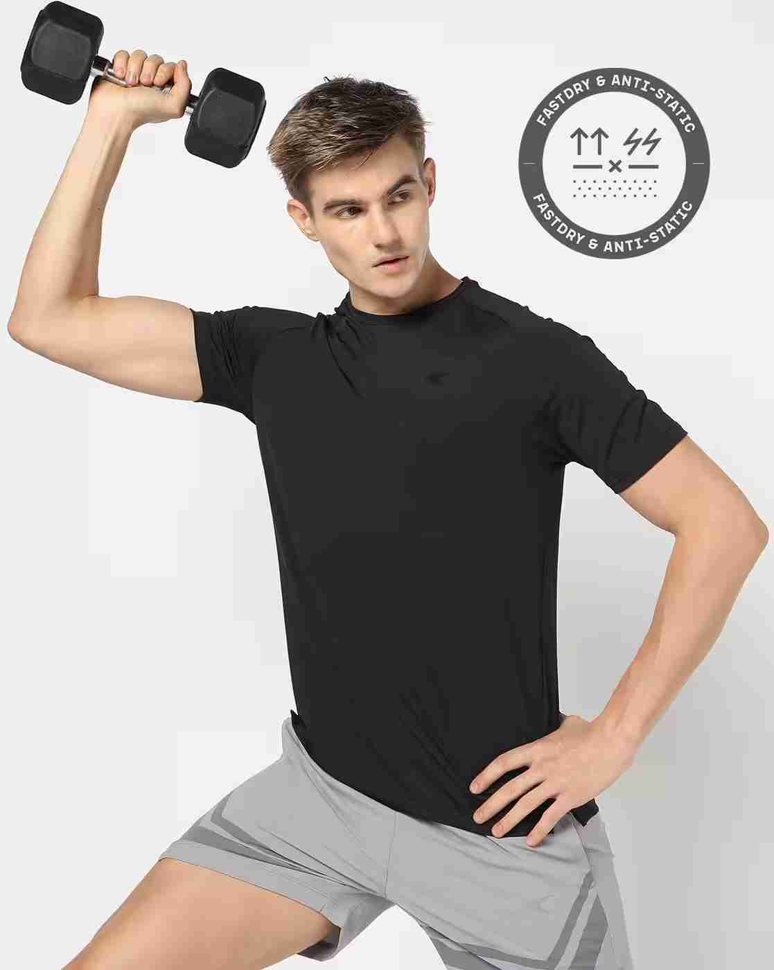 PERFORMAX | Men Regular Fit Crew-Neck Cotton T-Shirt|0