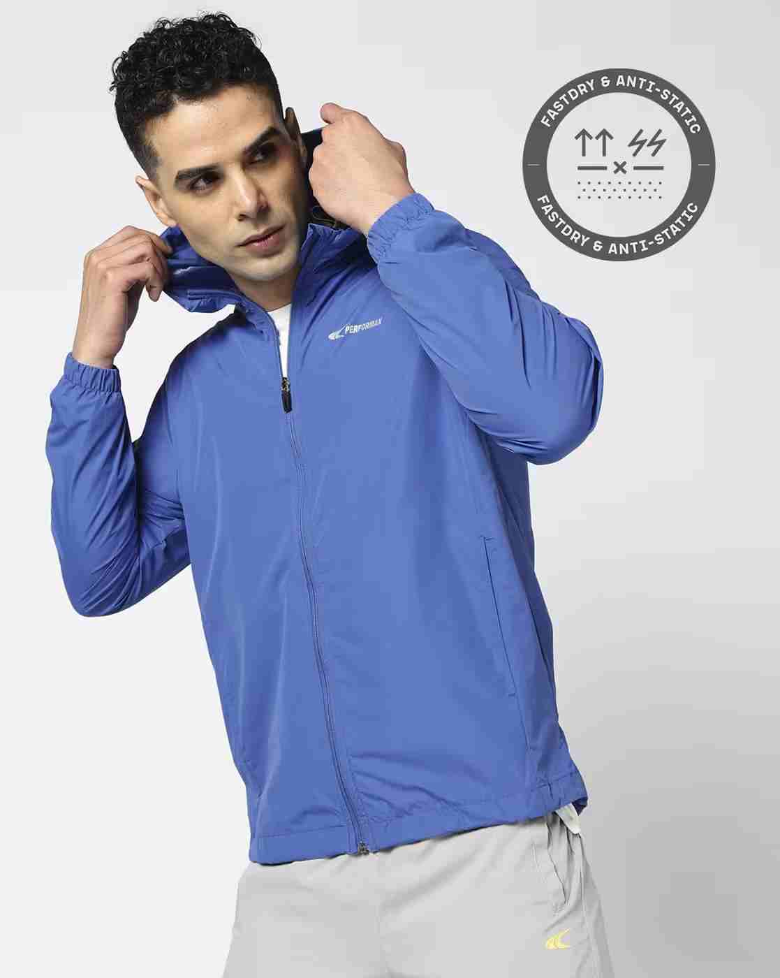 Men Logo Print Regular Fit Hooded Running Jacket