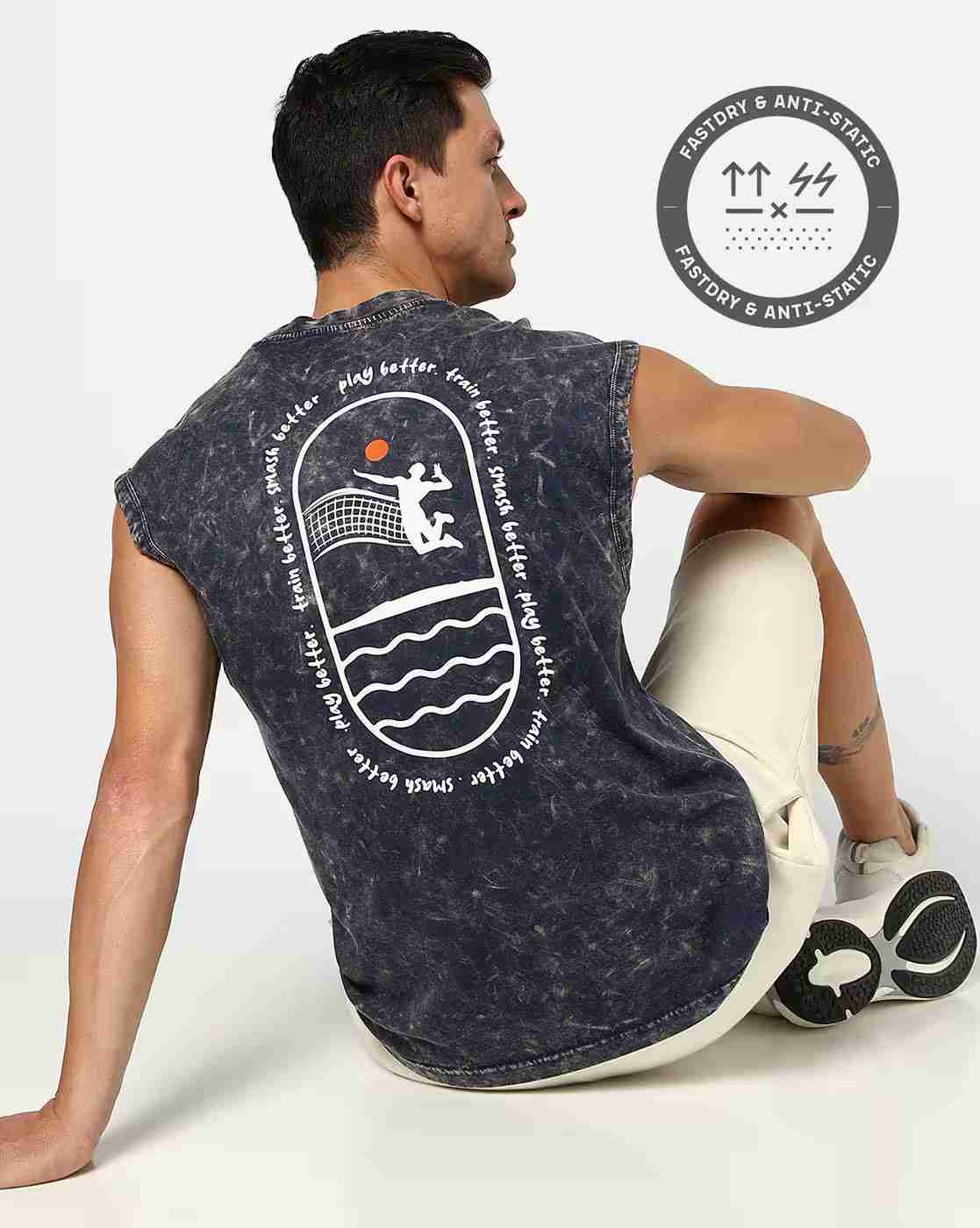 PERFORMAX | Men Acid Washed Tank T-Shirt|0