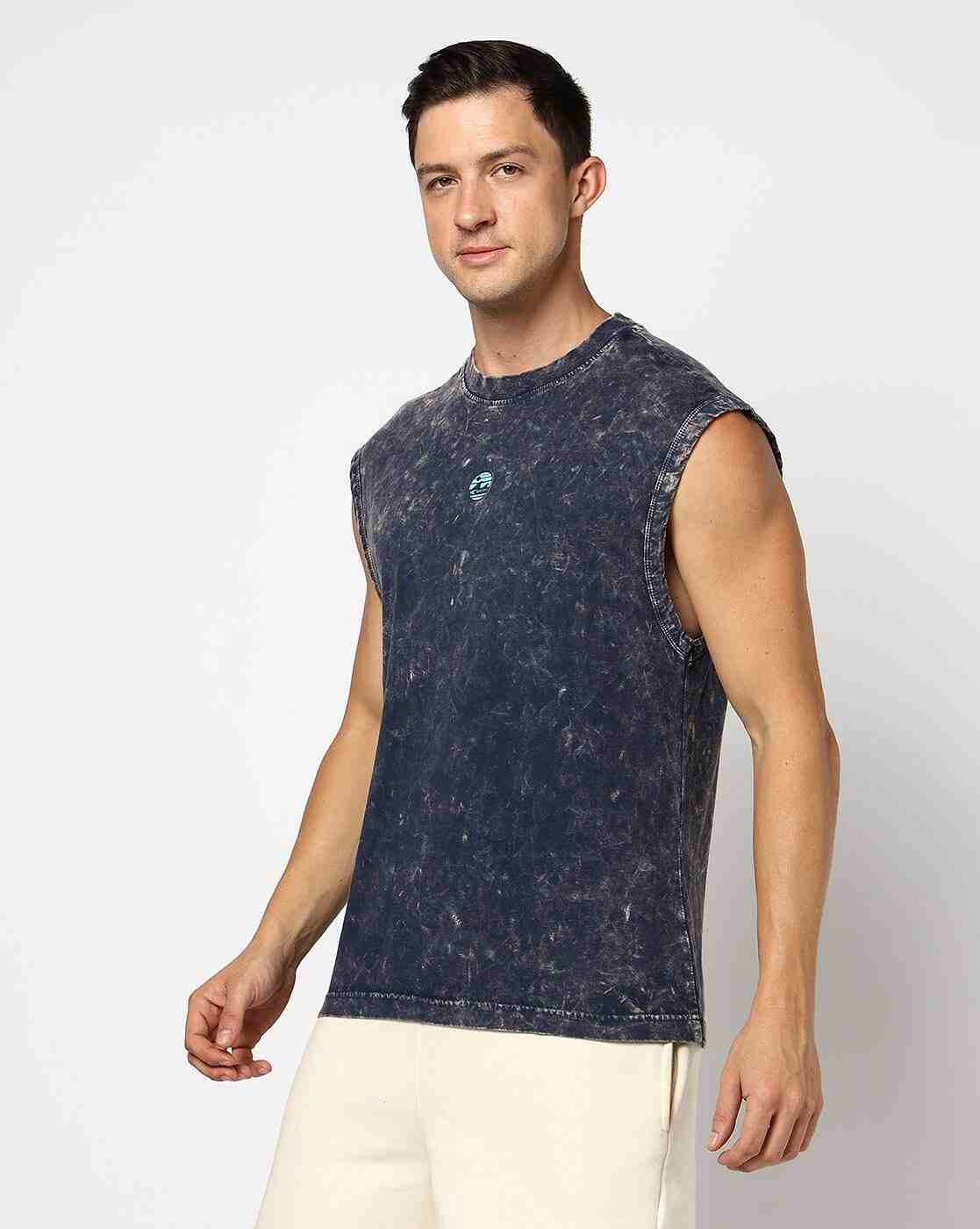 PERFORMAX | Men Acid Washed Tank T-Shirt|1