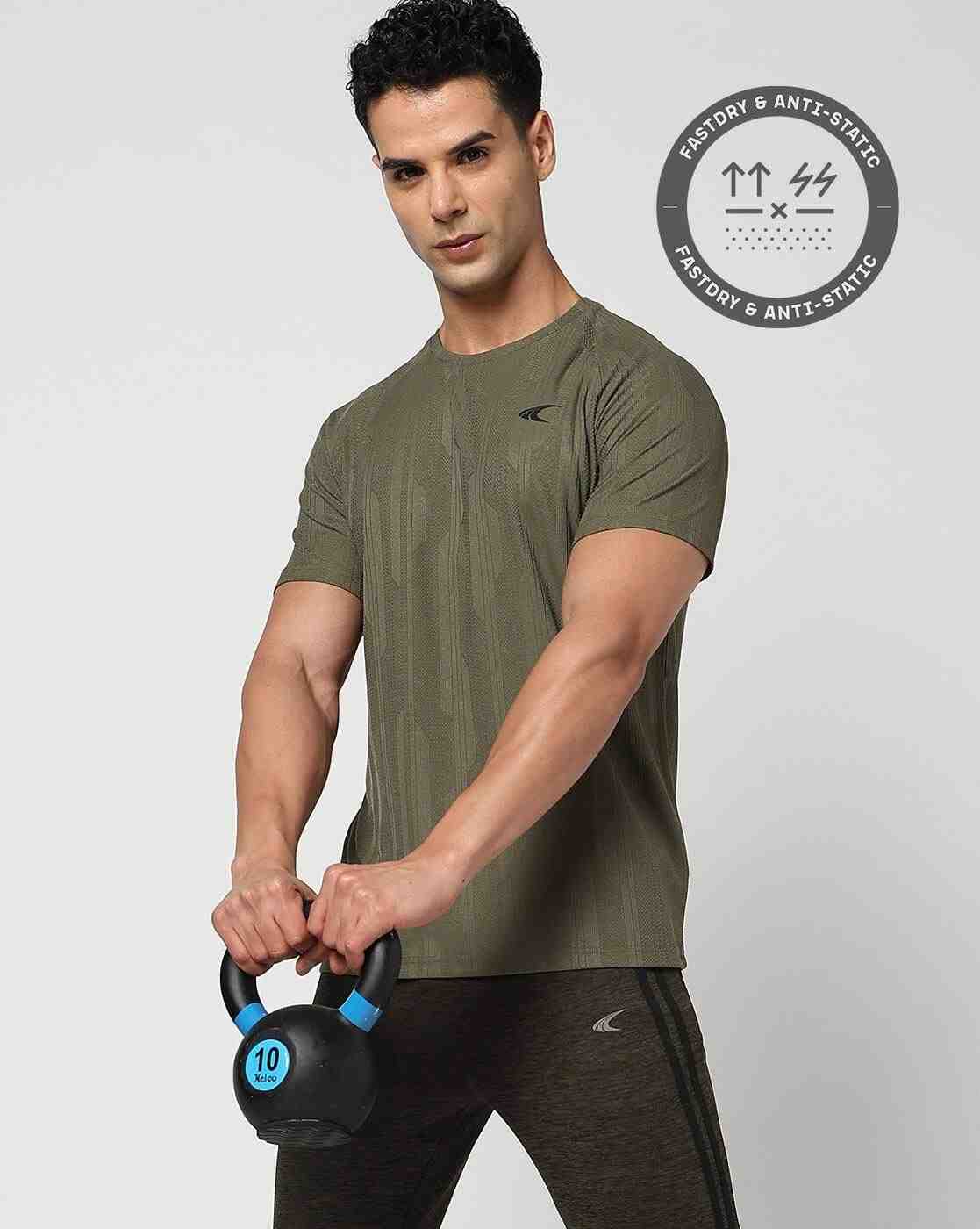 PERFORMAX | Men Striped Relaxed Fit Crew-Neck Training T-Shirt|0
