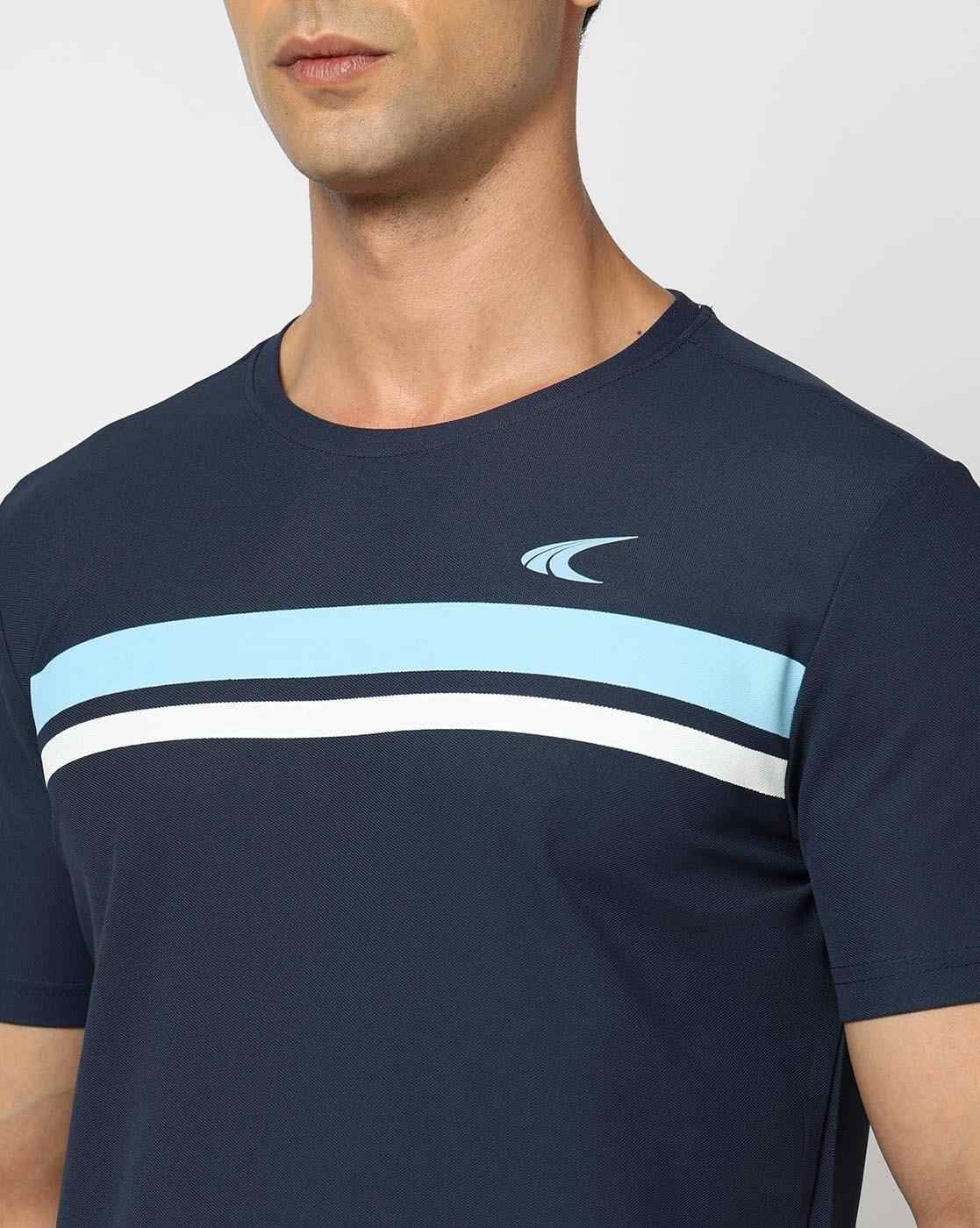 PERFORMAX | Men Active Lifestyle Striped Regular Fit Crew Neck T-Shirt|3