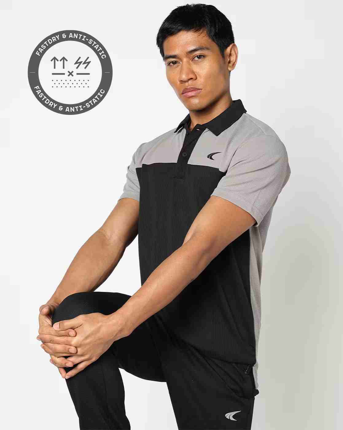 Men Colourblock Regular Fit Polo T-Shirt