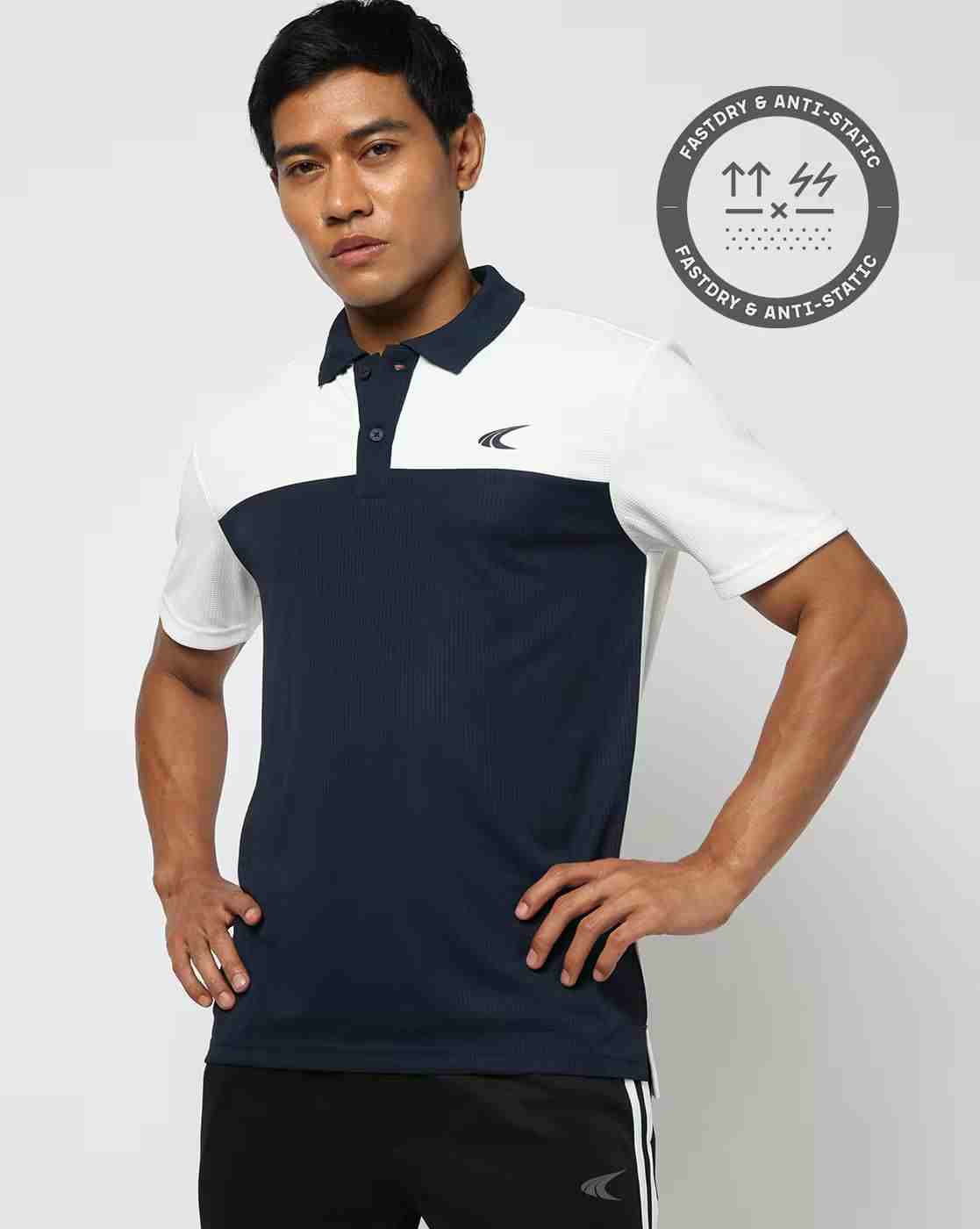 Men Colourblock Regular Fit Polo T-Shirt