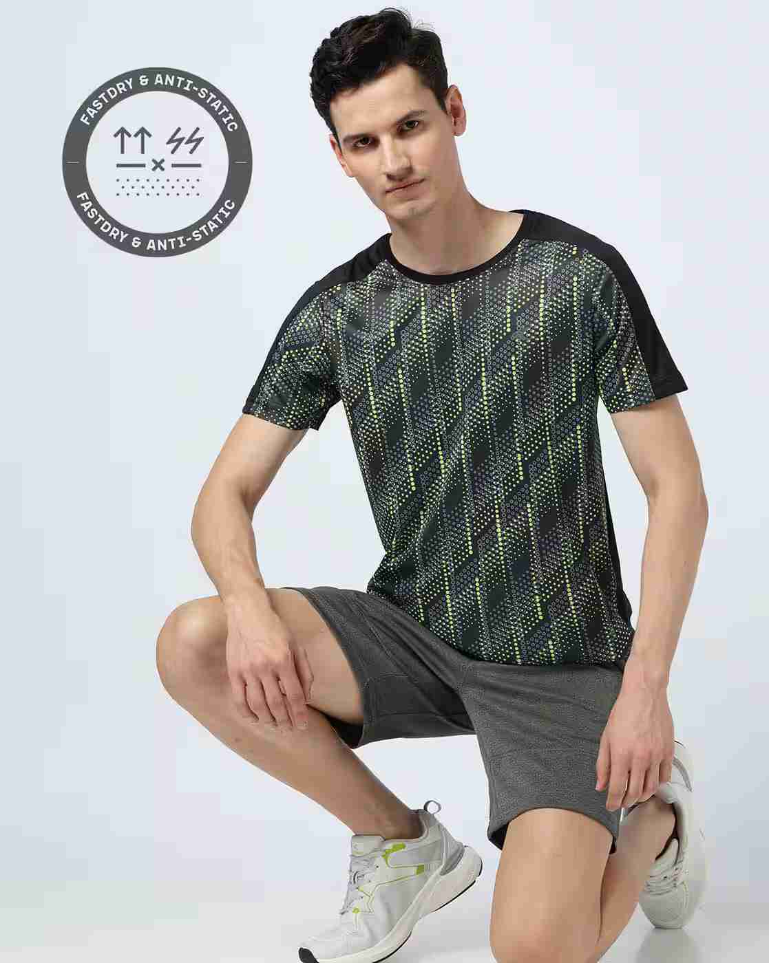 PERFORMAX | Men Active Lifestyle All Over Print Regular Fit Crew Neck T-Shirt|0