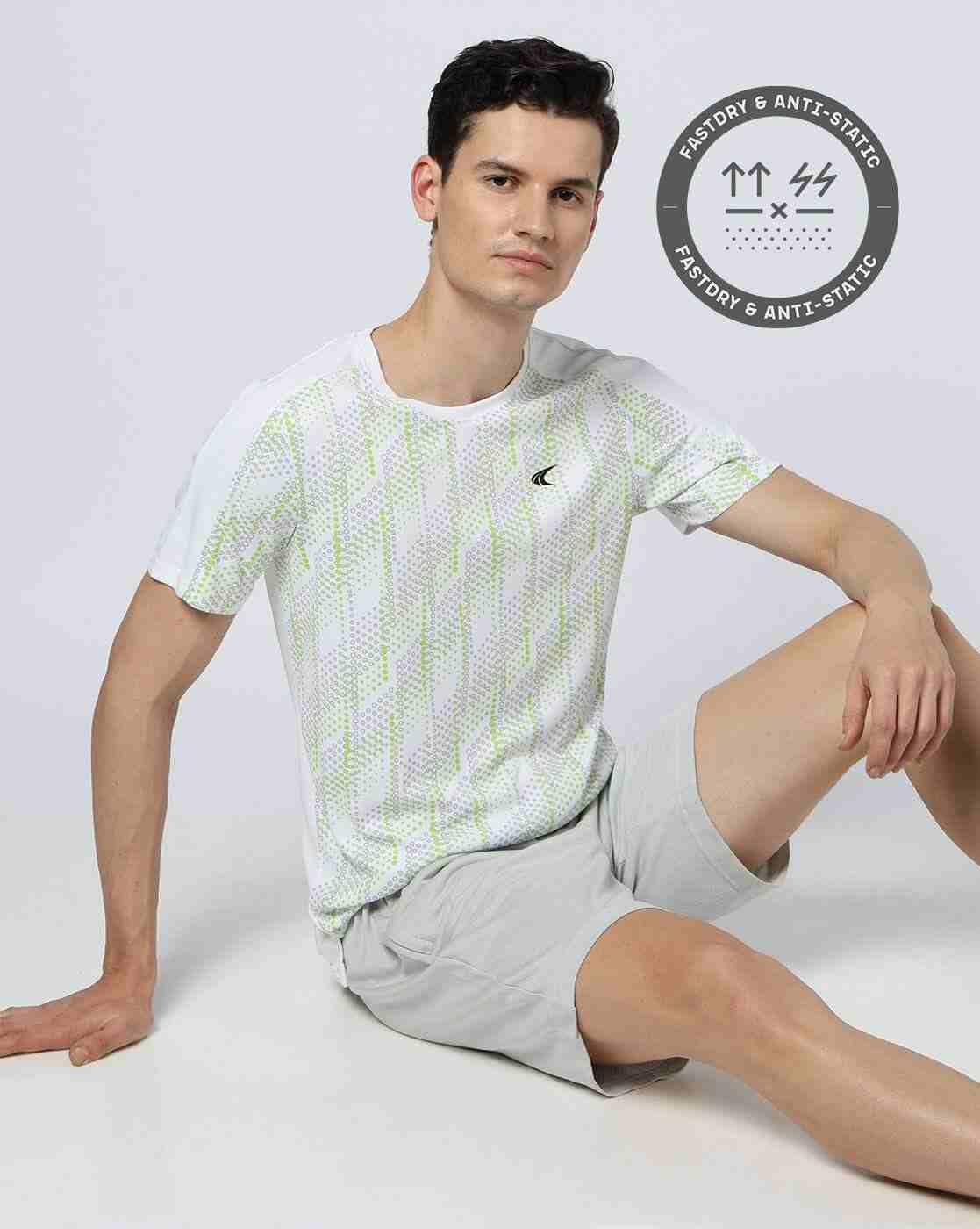 Men Active Lifestyle All Over Print Regular Fit Crew Neck T-Shirt