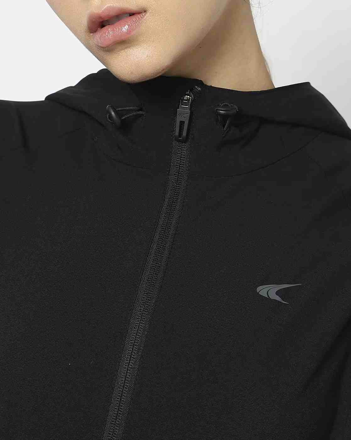 PERFORMAX | Women Zip-Front Regular Fit Hooded Fitness Jacket|4