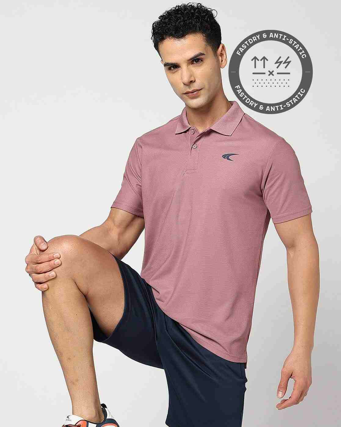 Men Regular Fit Active Polo T-Shirt