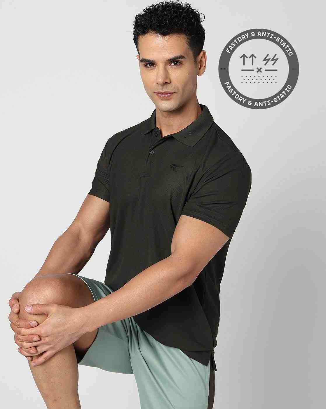 Men Regular Fit Active Polo T-Shirt