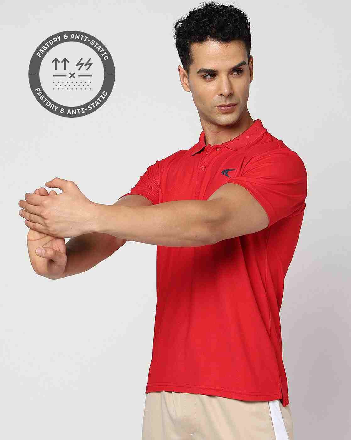 Men Regular Fit Active Polo T-Shirt