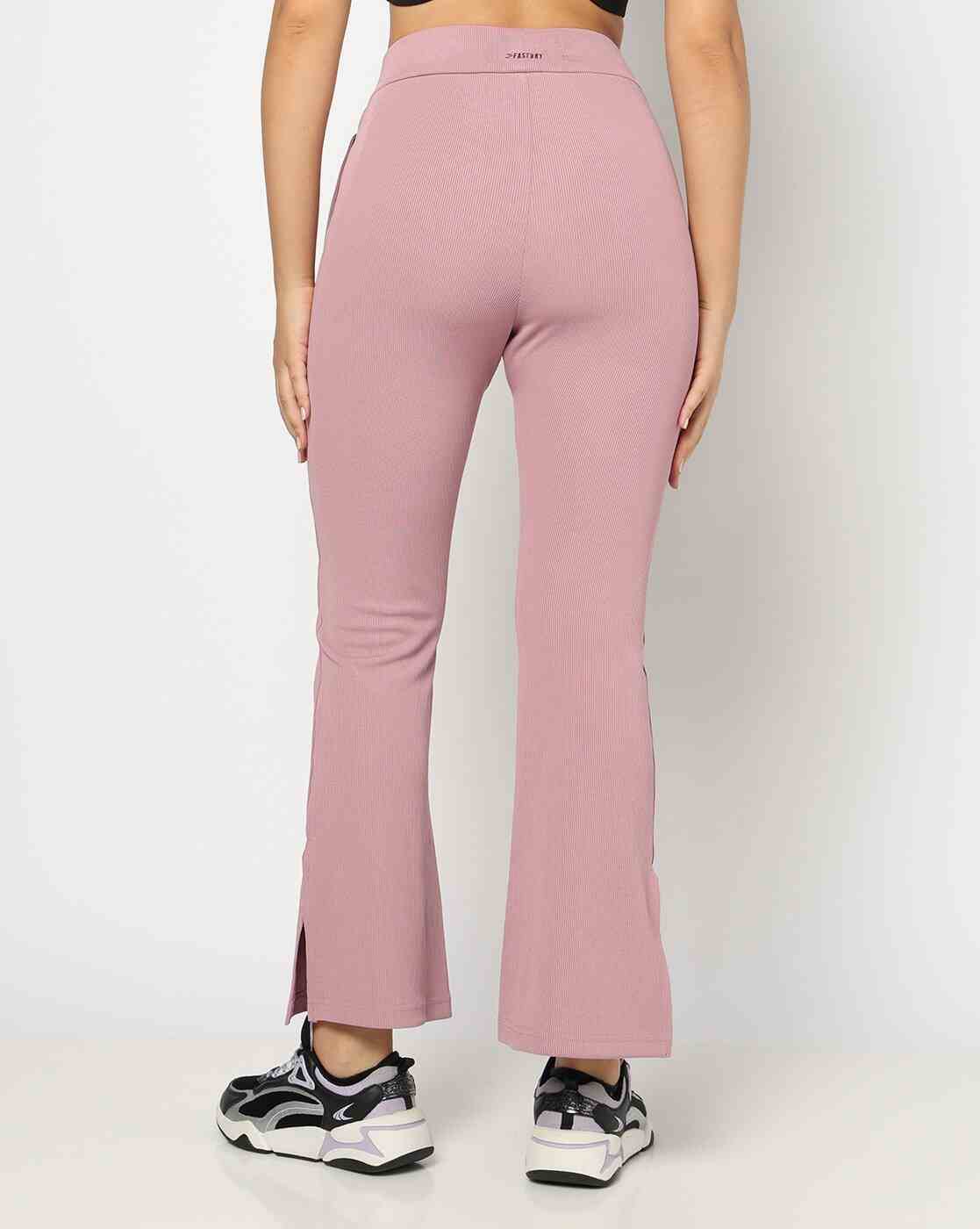 PERFORMAX | Women Ribbed Yoga Kick Flared Pants with Insert Pockets|2