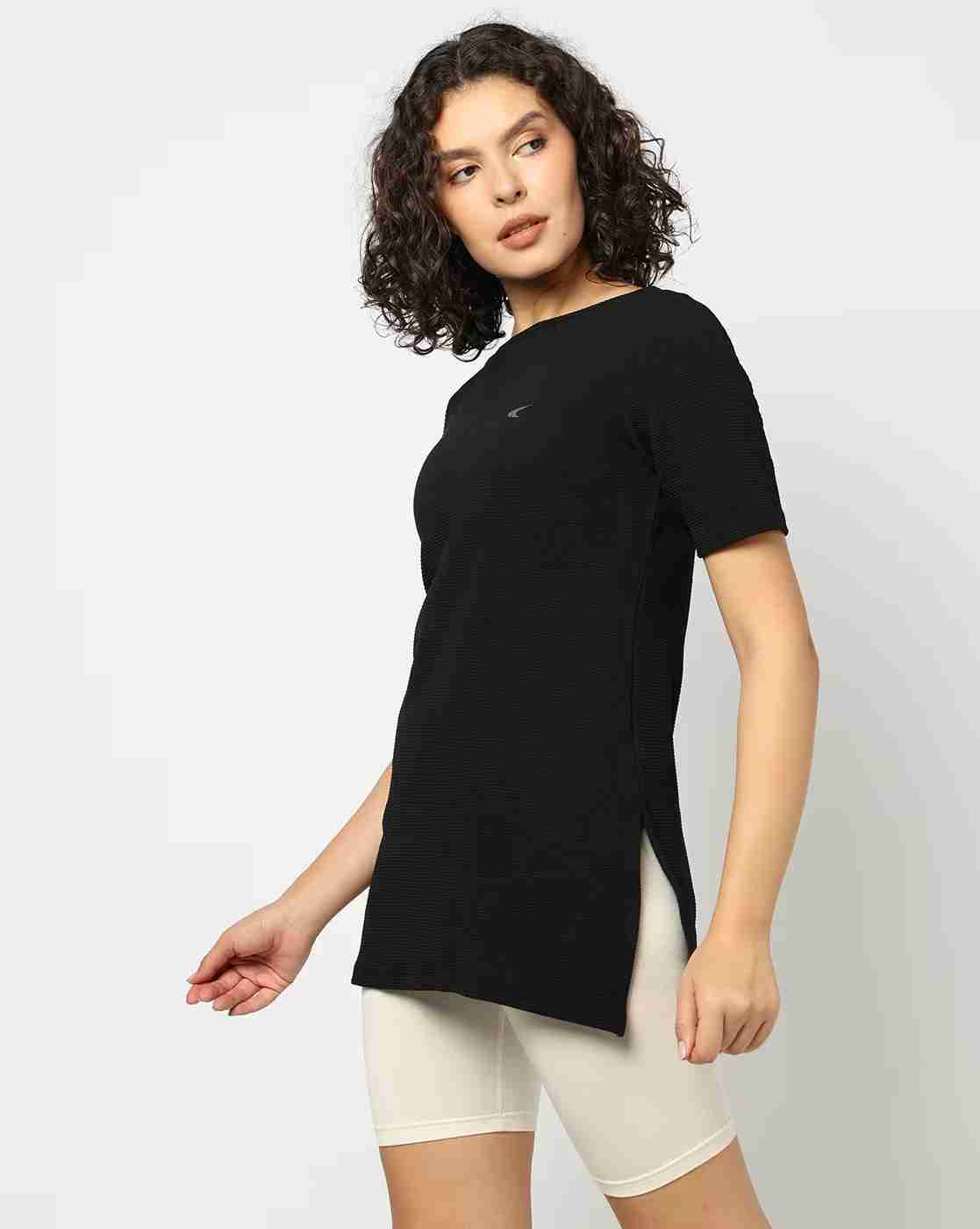 PERFORMAX | Women Slim Fit Boat-Neck Fitness T-Shirt|1