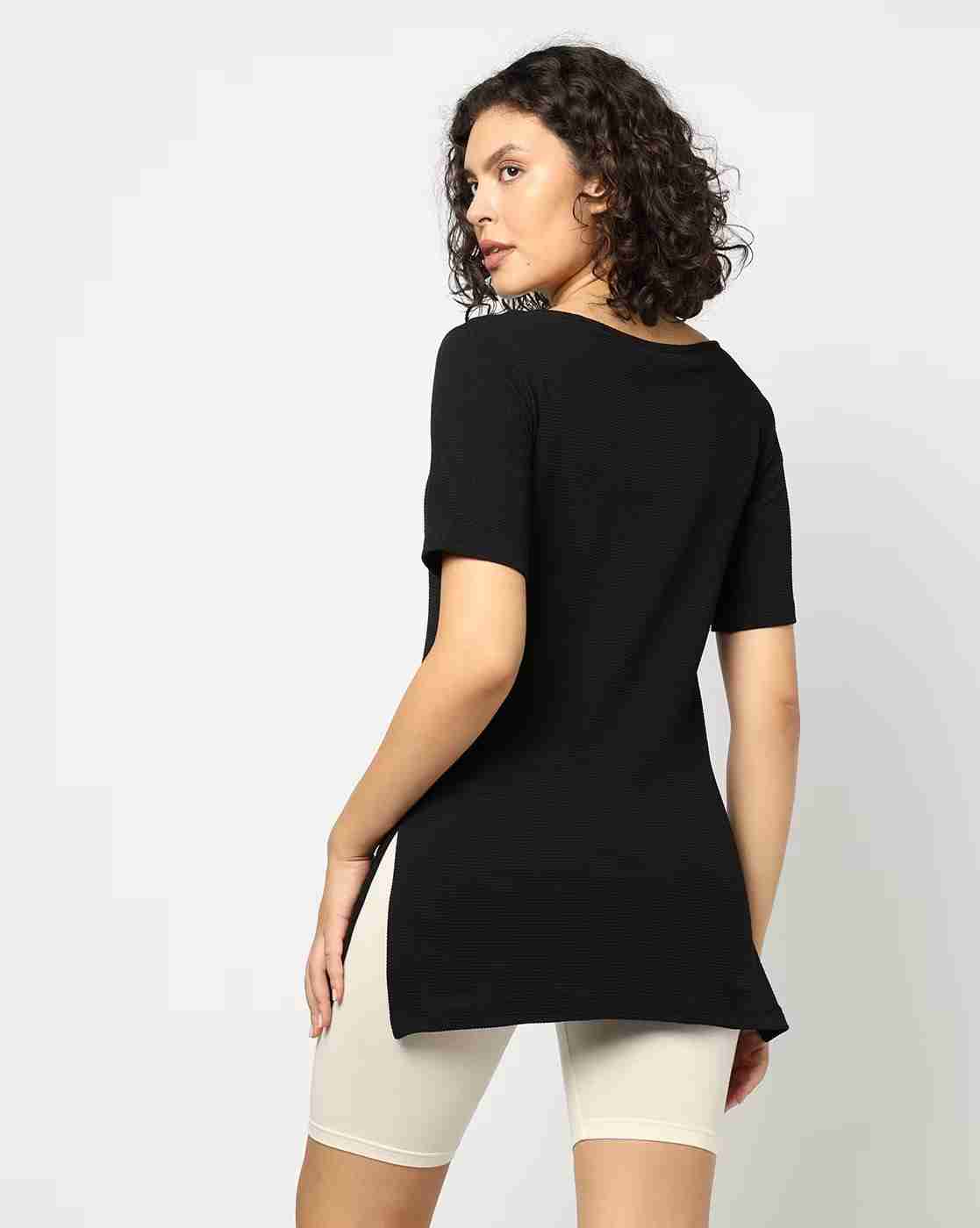 PERFORMAX | Women Slim Fit Boat-Neck Fitness T-Shirt|2