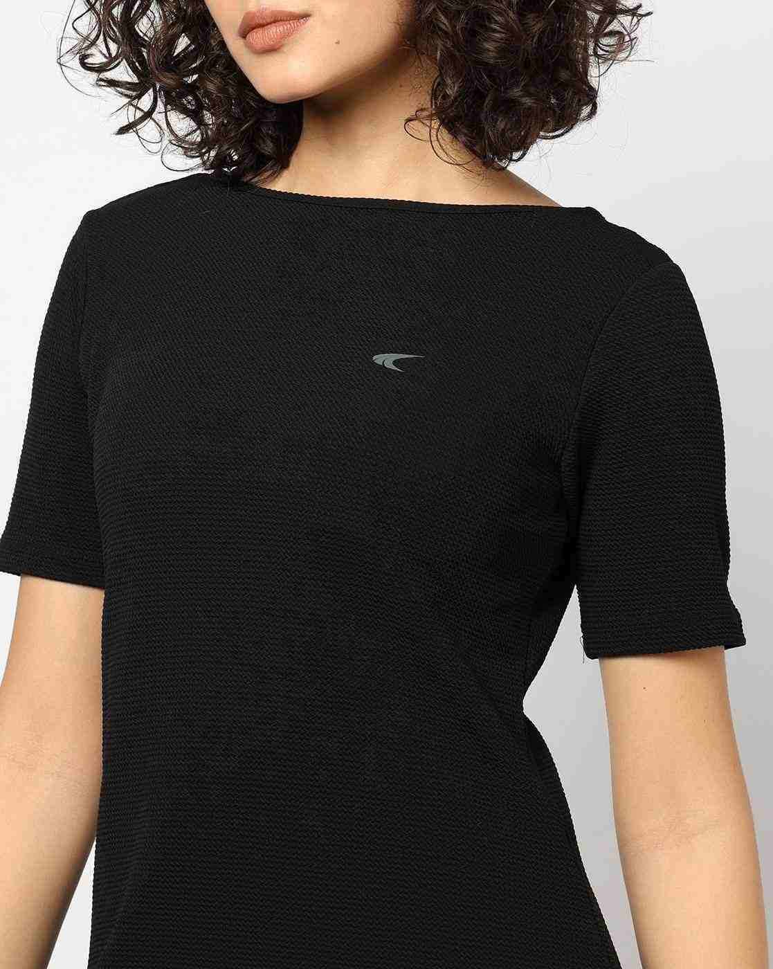 PERFORMAX | Women Slim Fit Boat-Neck Fitness T-Shirt|3