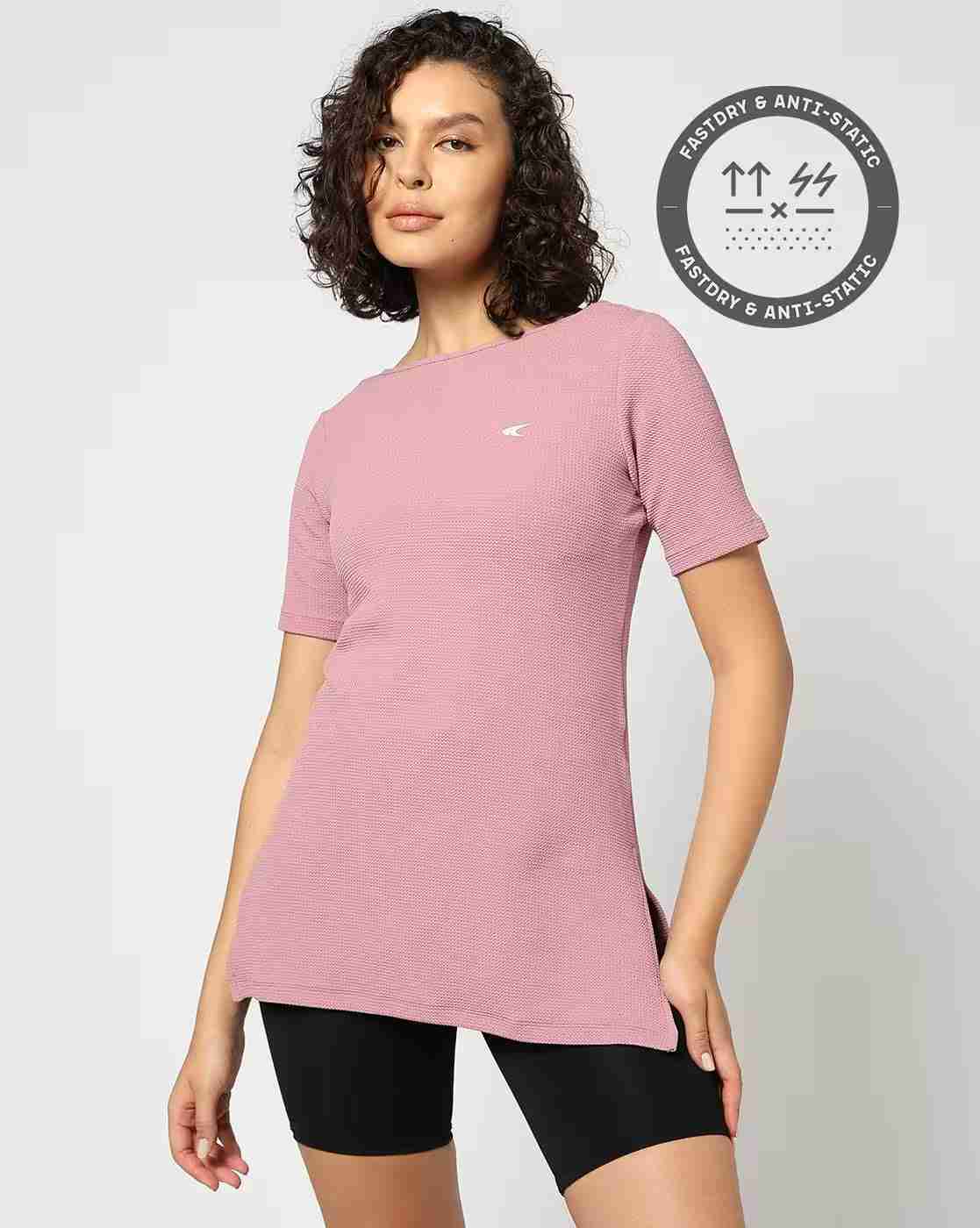 Women Slim Fit Boat-Neck Fitness T-Shirt