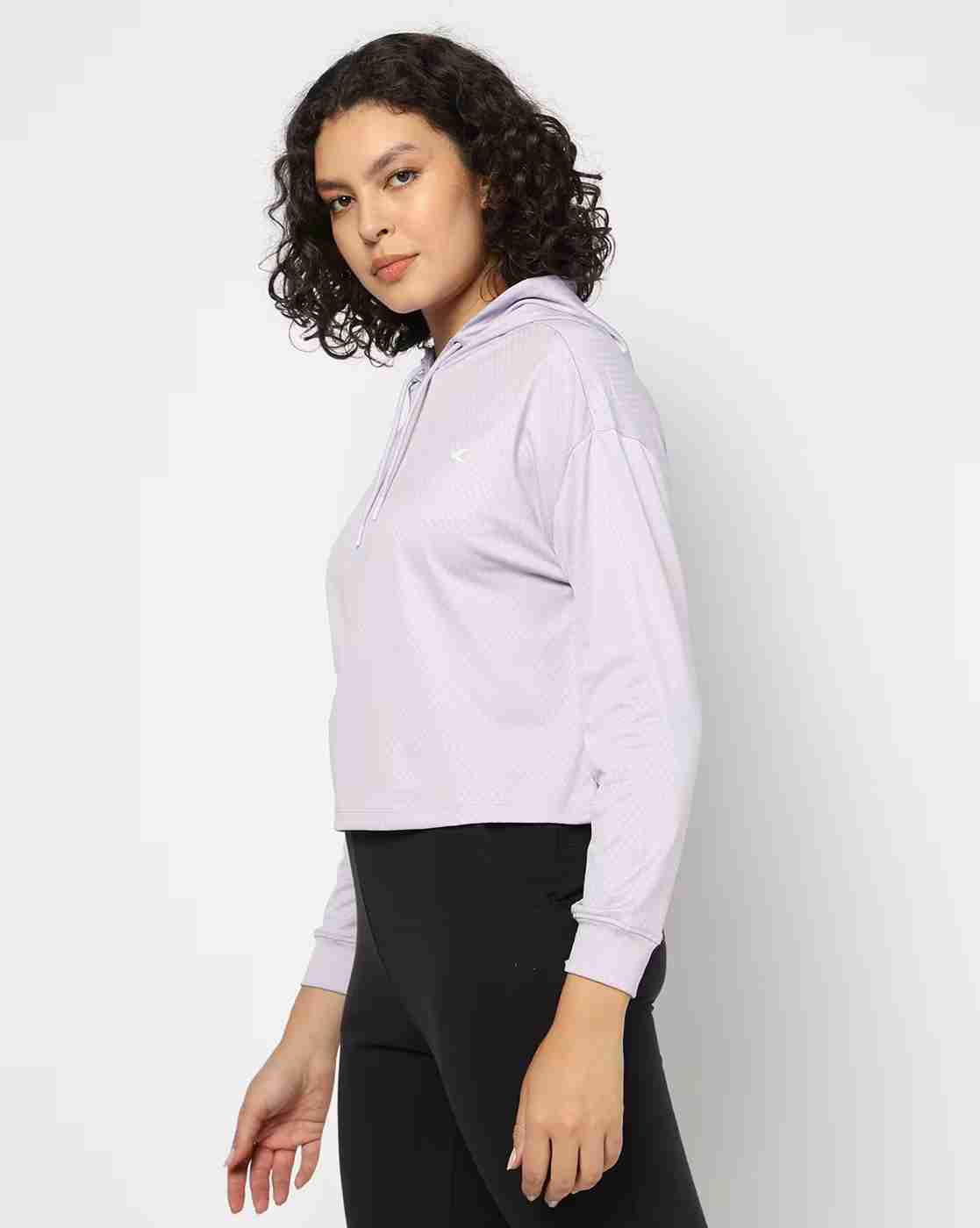 PERFORMAX | Women Checked Loose Fit Hooded T-Shirt|1
