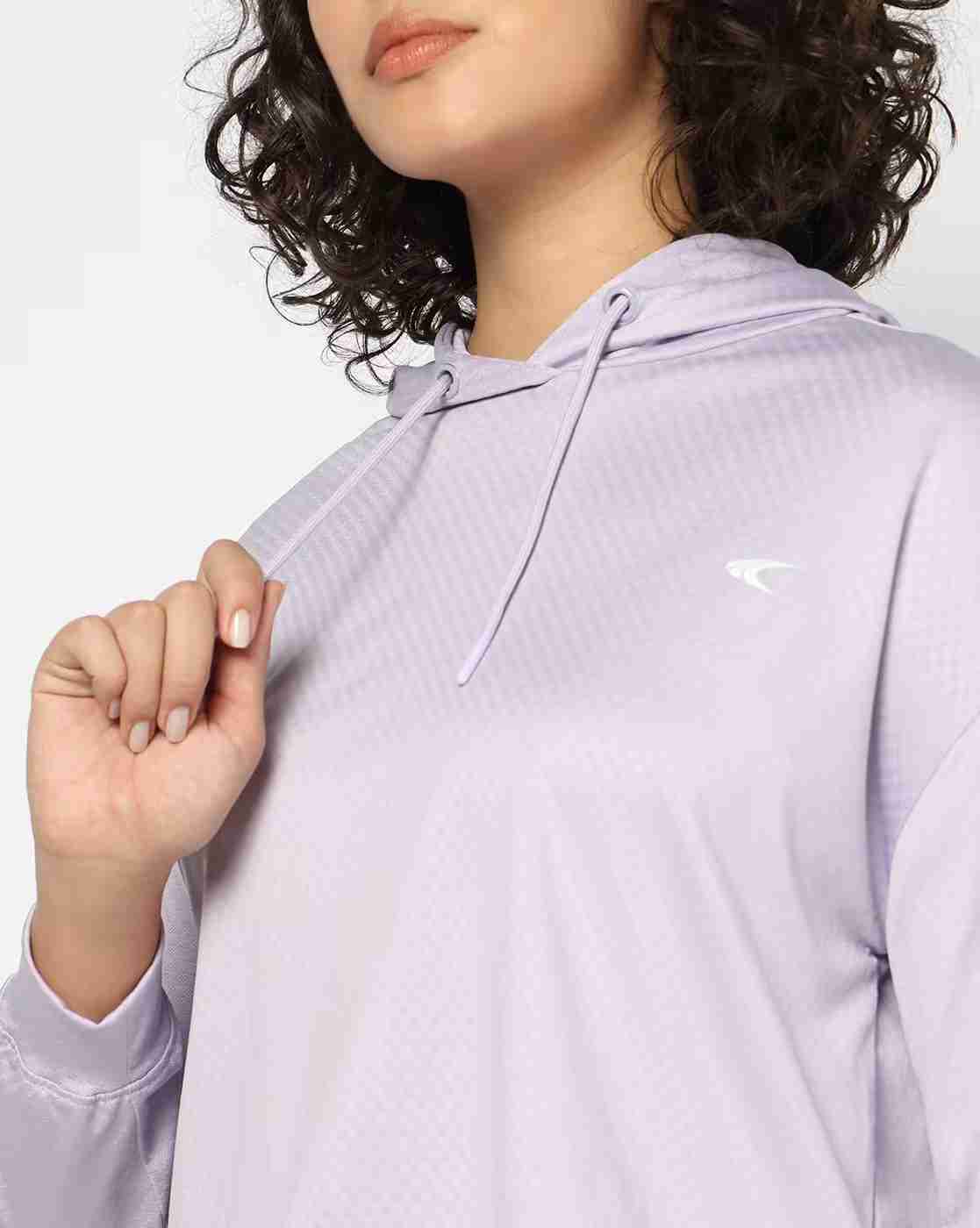 PERFORMAX | Women Checked Loose Fit Hooded T-Shirt|3