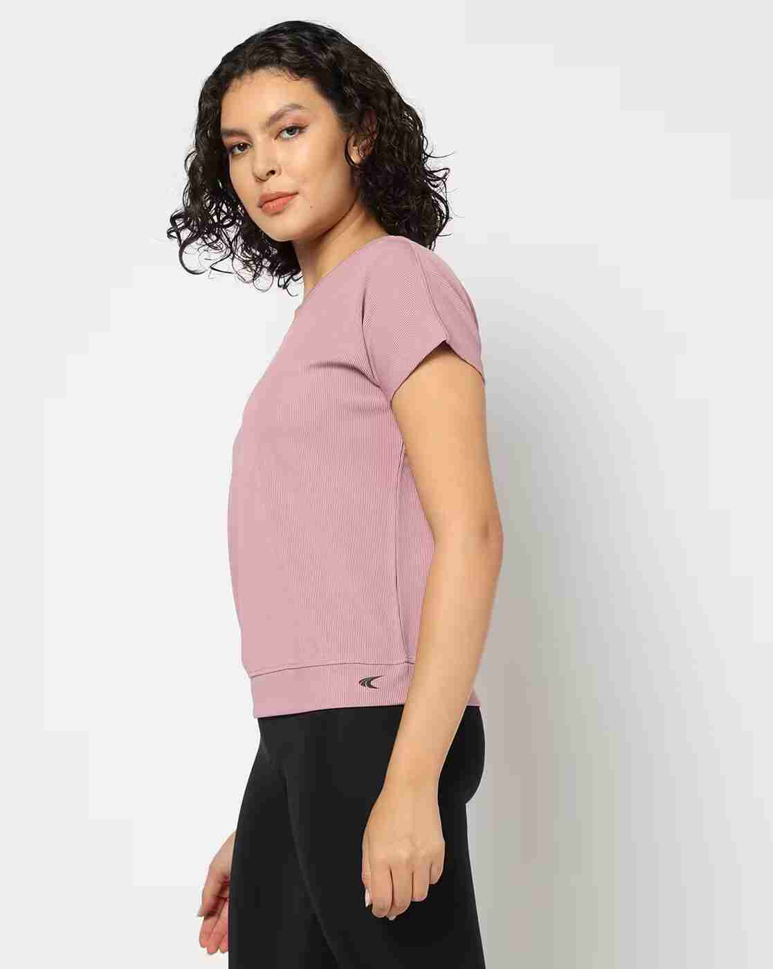 PERFORMAX | Women Ribbed Loose Fit V-Neck T-Shirt|2