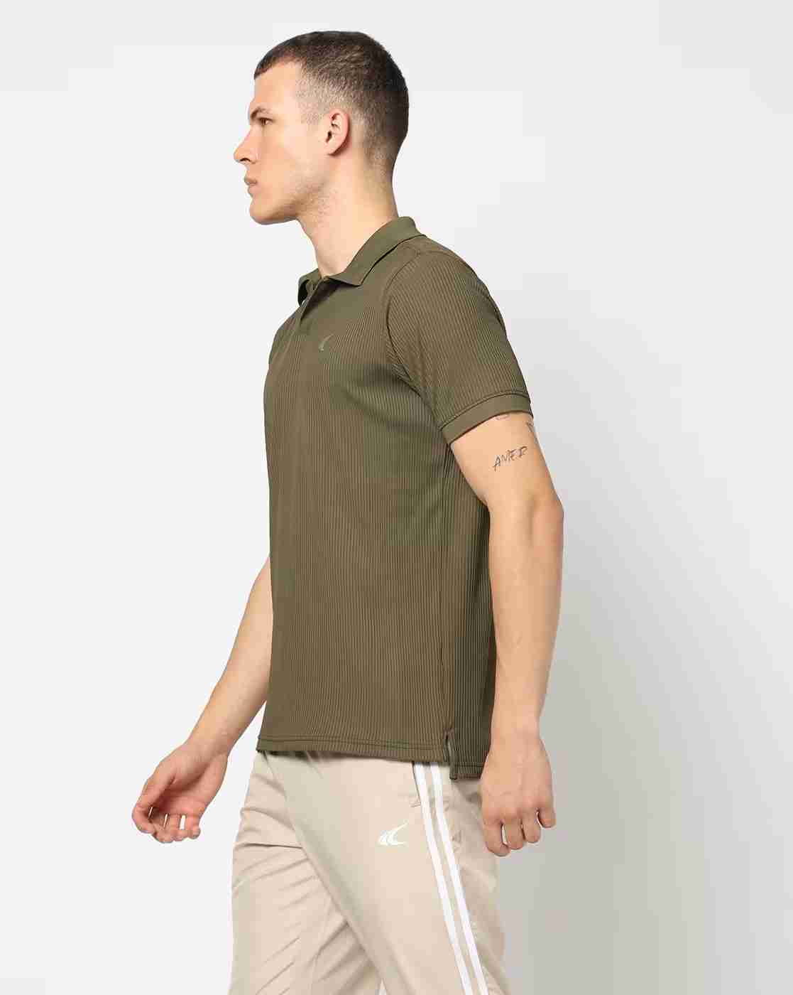 PERFORMAX | Men Ribbed Regular Fit Polo T-Shirt|1