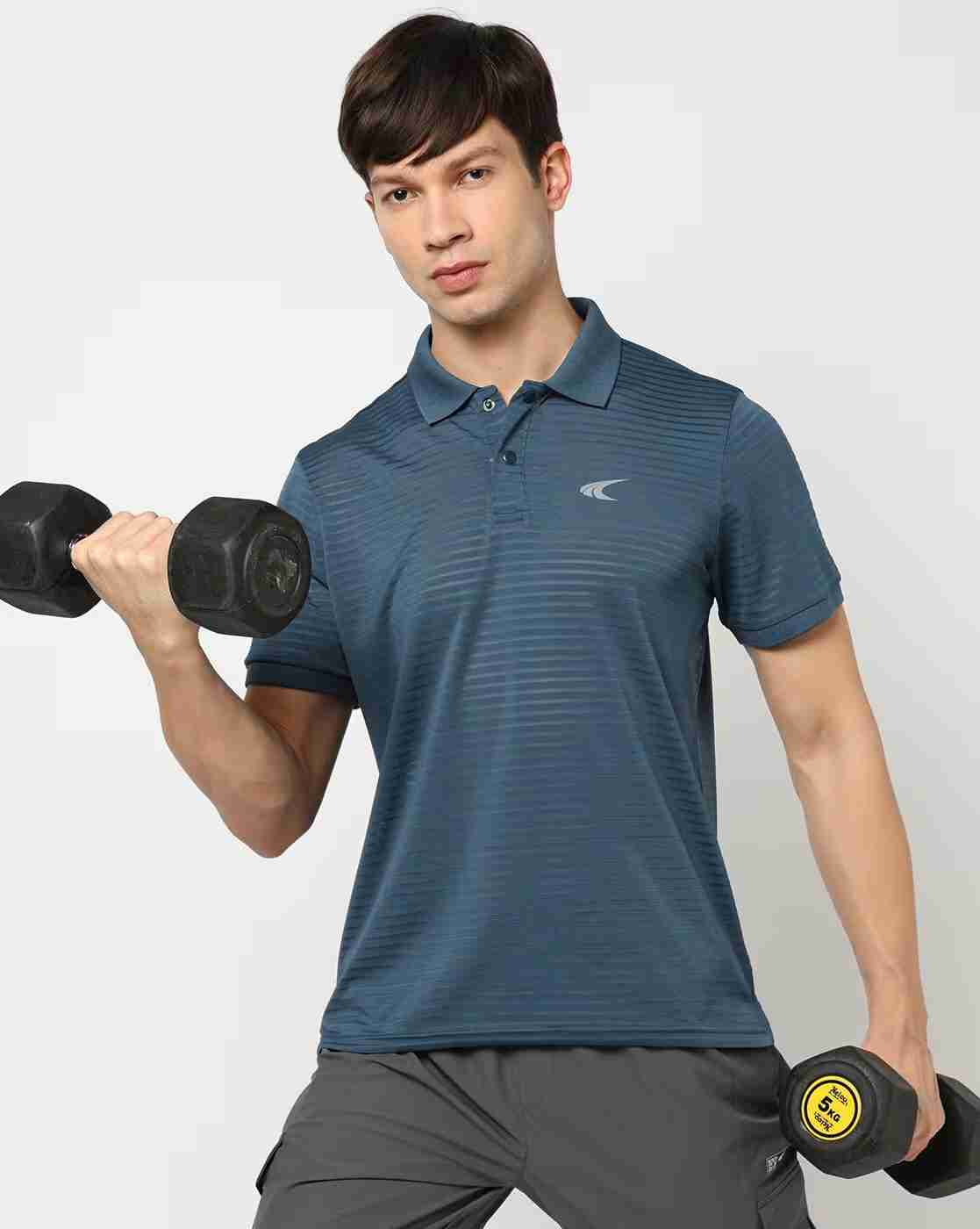 PERFORMAX | Men Striped Regular Fit Polo T-Shirt|0
