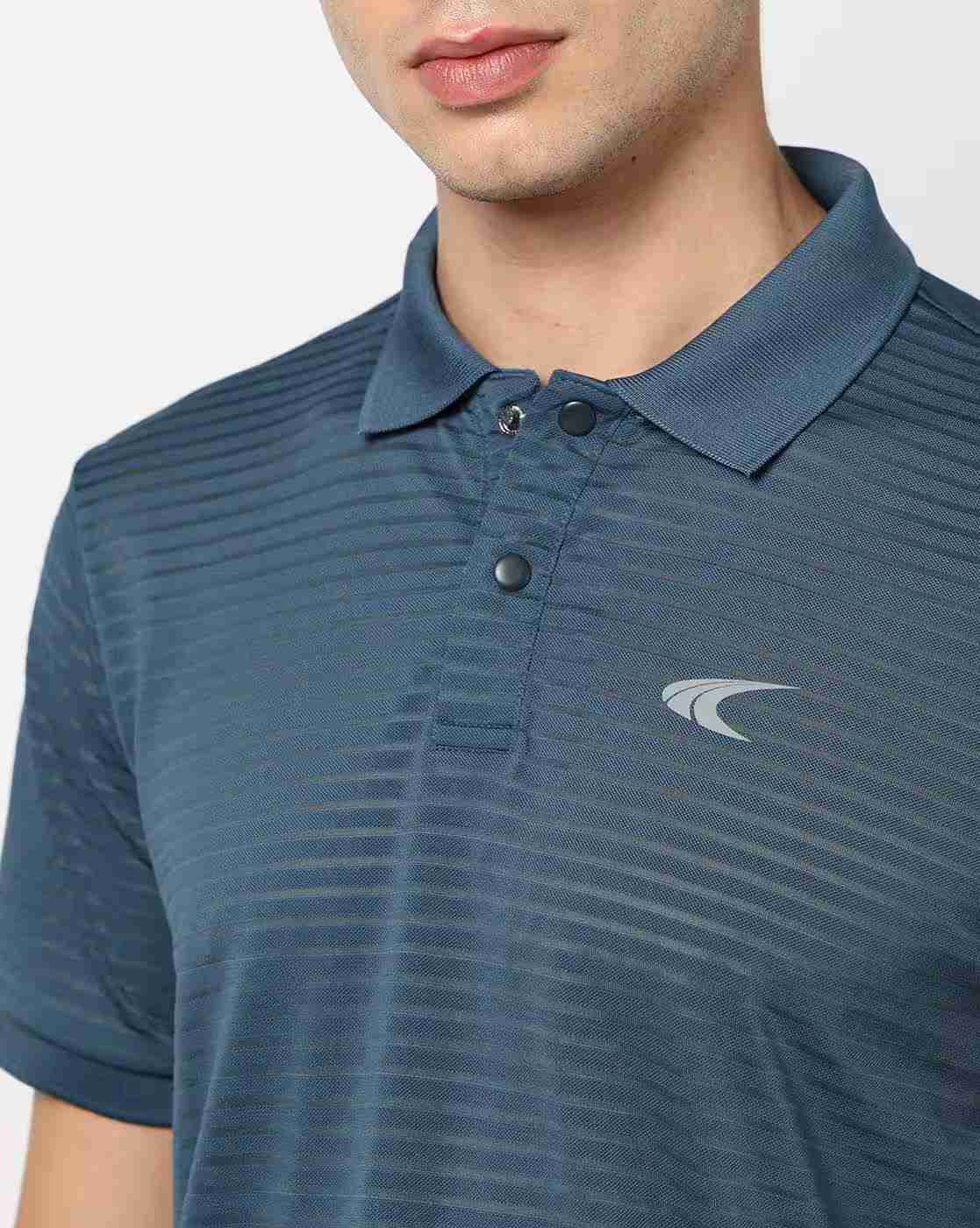 PERFORMAX | Men Striped Regular Fit Polo T-Shirt|4