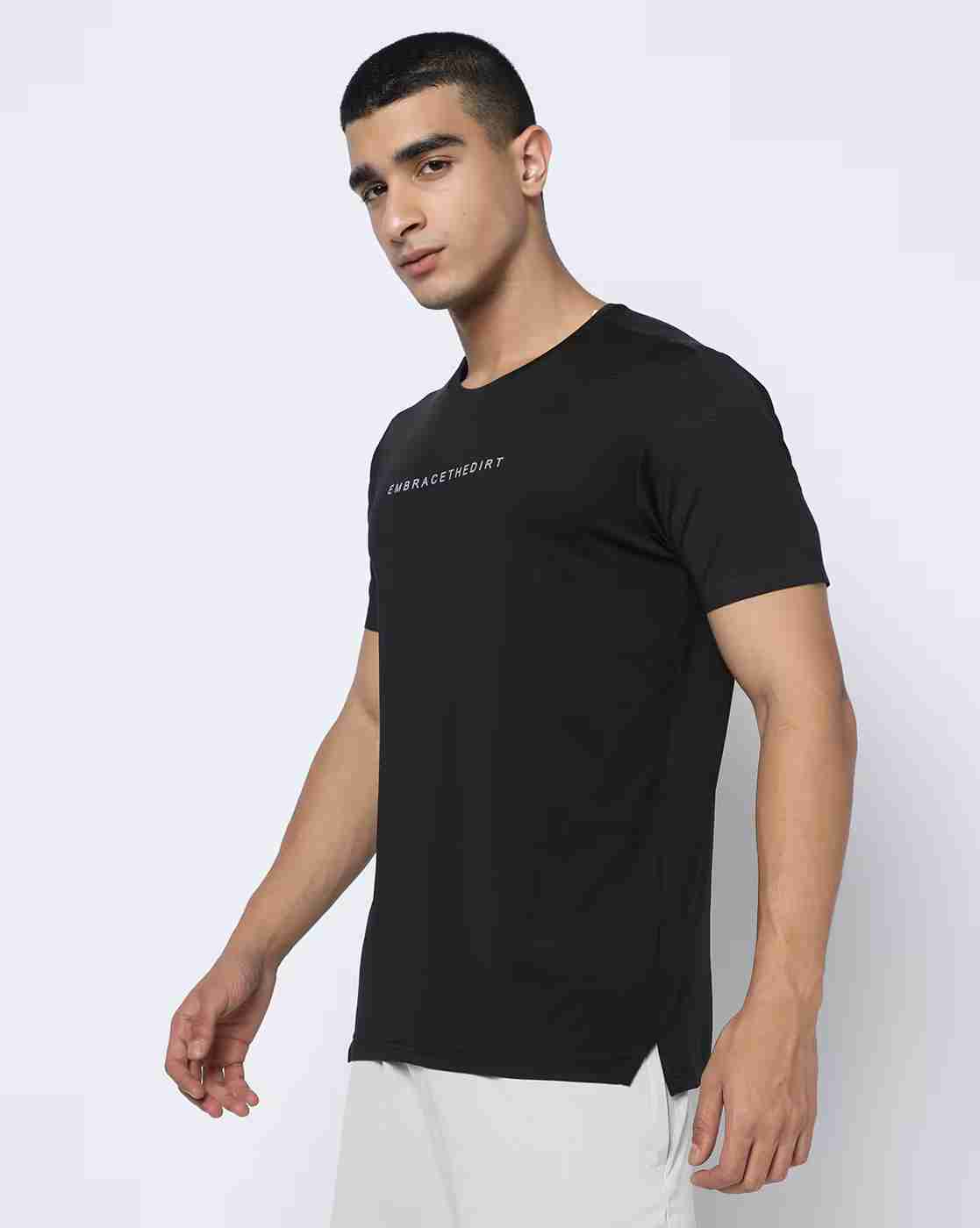 PERFORMAX | Men Bonded Typographic Print Regular Fit Crew-Neck T-Shirt|1