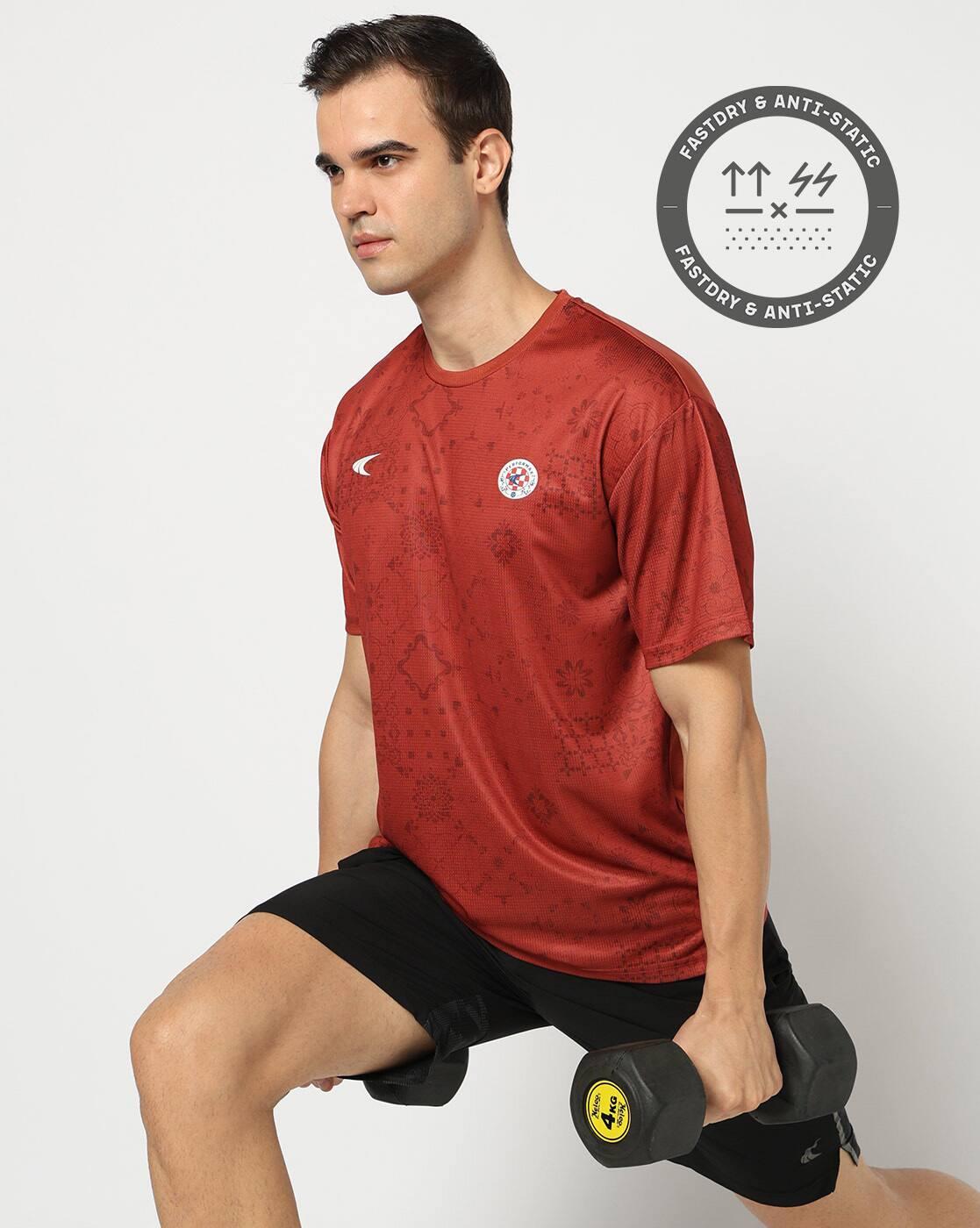PERFORMAX | Men Oriental Print Regular Fit Crew-Neck T-Shirt|0